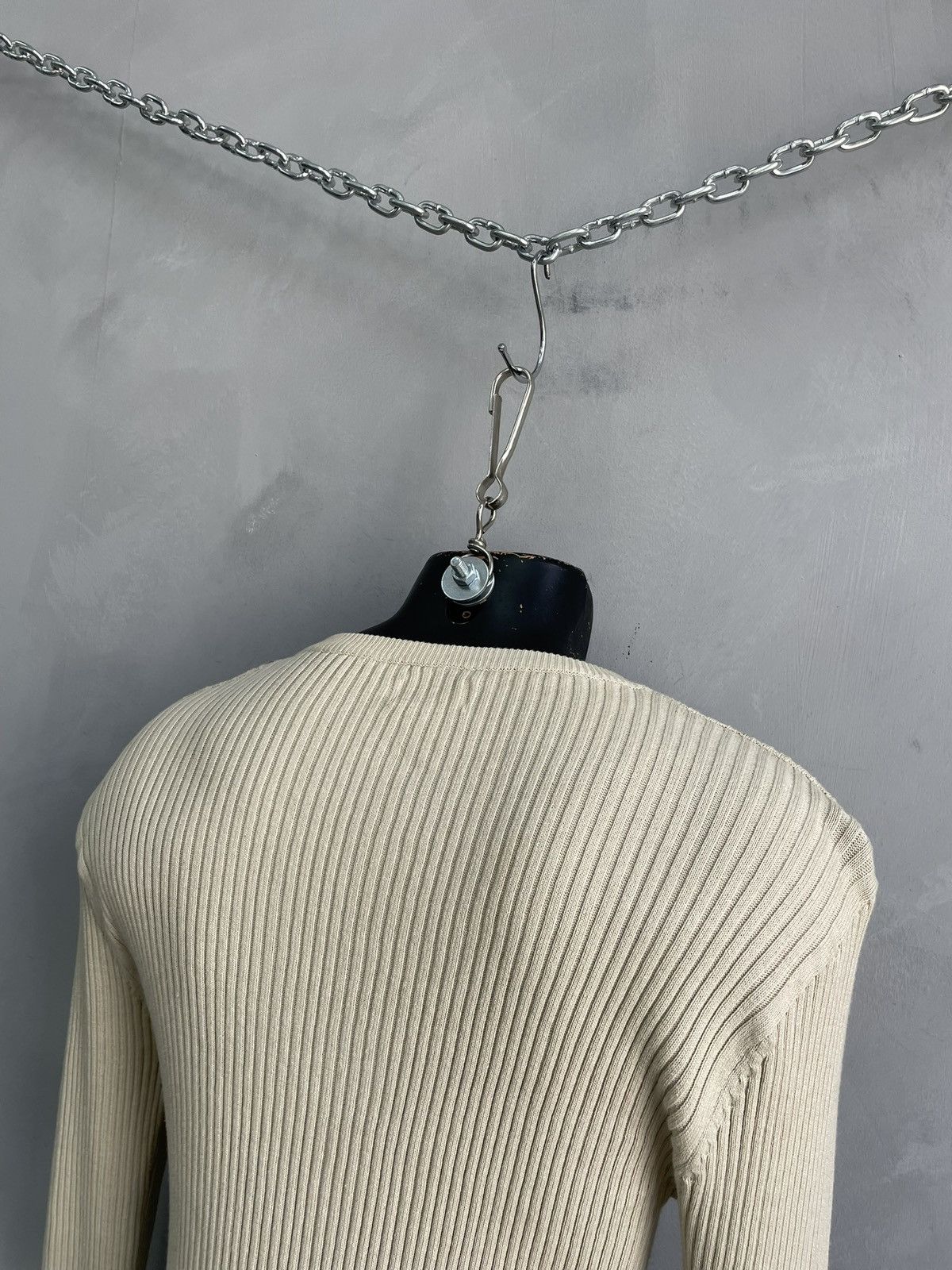 Japanese Brand Diesel style camo Beige Ribbed avant garde Sweater y2k Size US XL / EU 56 / 4 - 8 Thumbnail