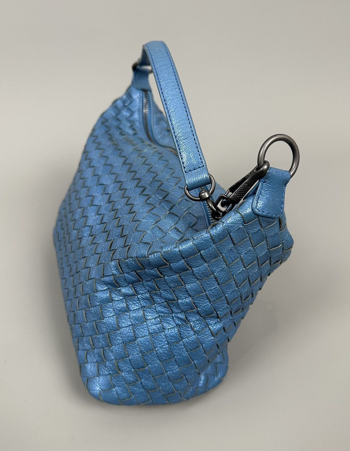 Bottega Veneta Bottega Veneta - Zip Hobo Intrecciato Nappa - Metallic Blue Size ONE SIZE - 7 Thumbnail