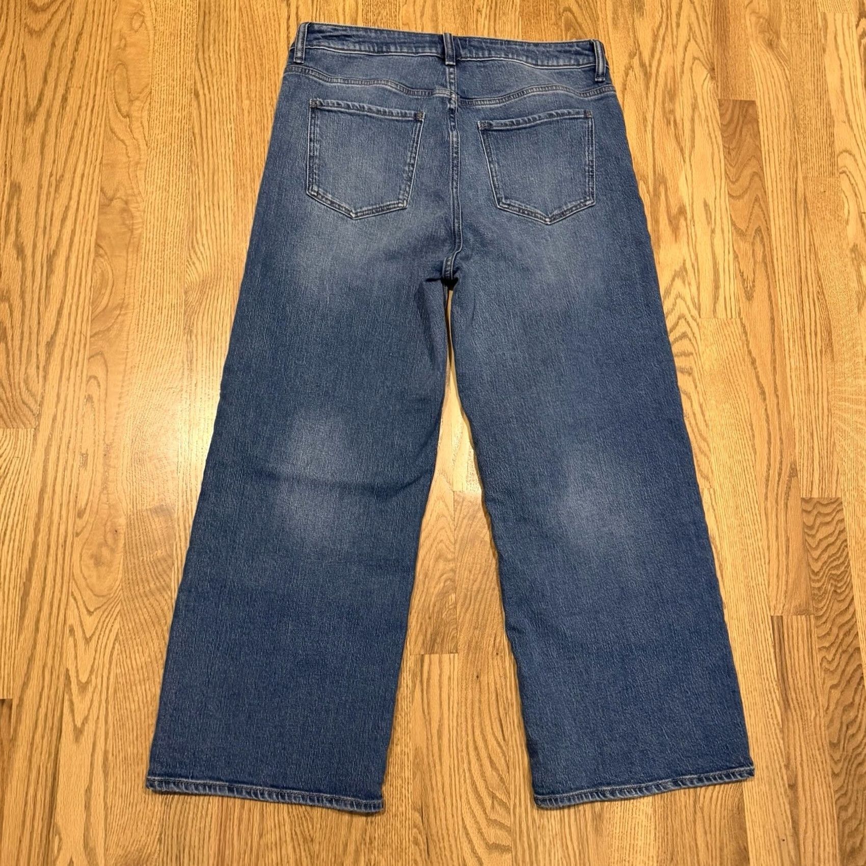 Quince VINTAGE? No. NEW Quince Bella Stretch Relaxed Straight Jeans Atlantic Blue Womens 33 x 28 NWT Size 24" / US 00 / IT 34 - 2 Thumbnail