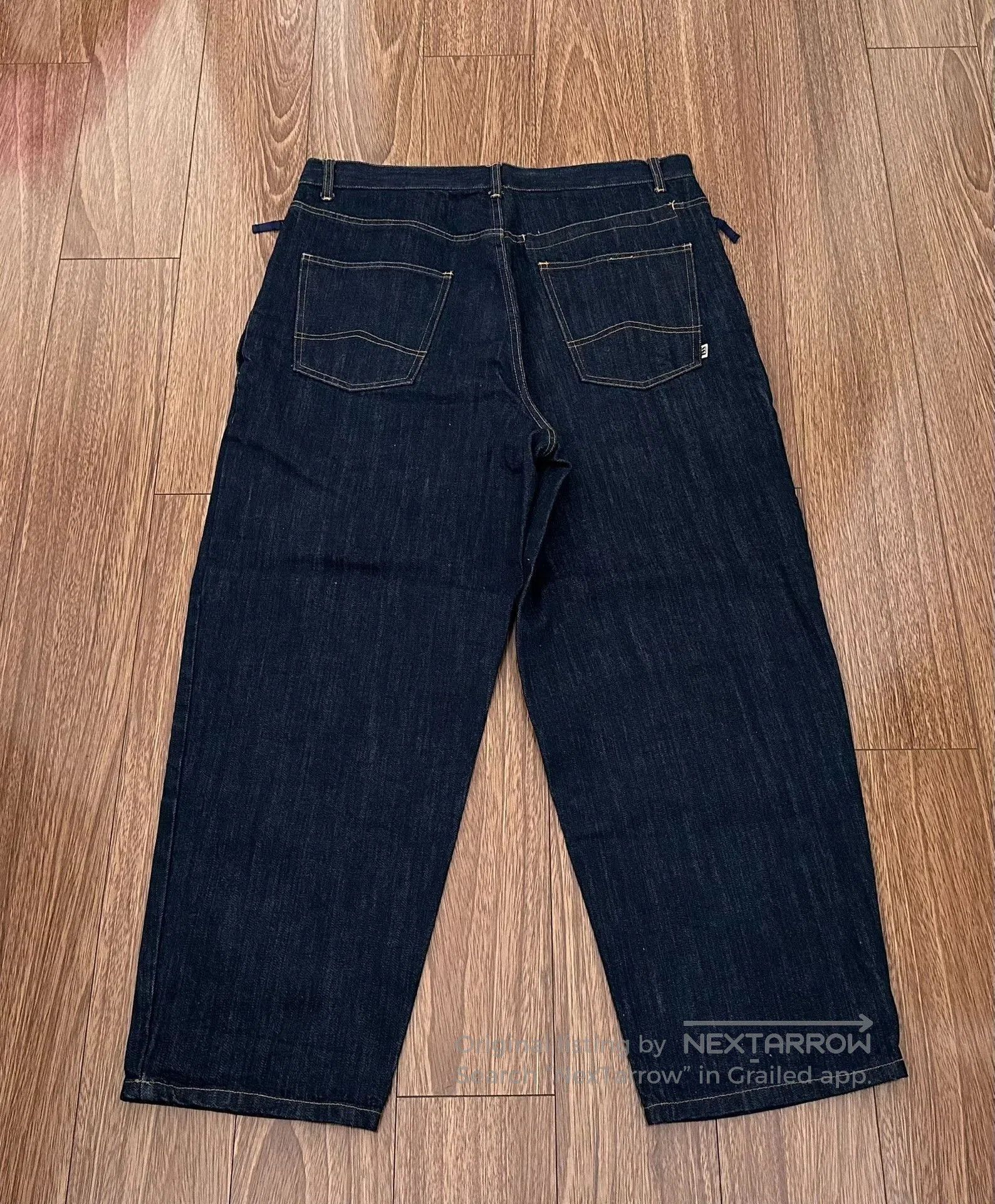 Beams Japan loose fit retro denim cross pants. Size US 34 / EU 50 - 2 Thumbnail