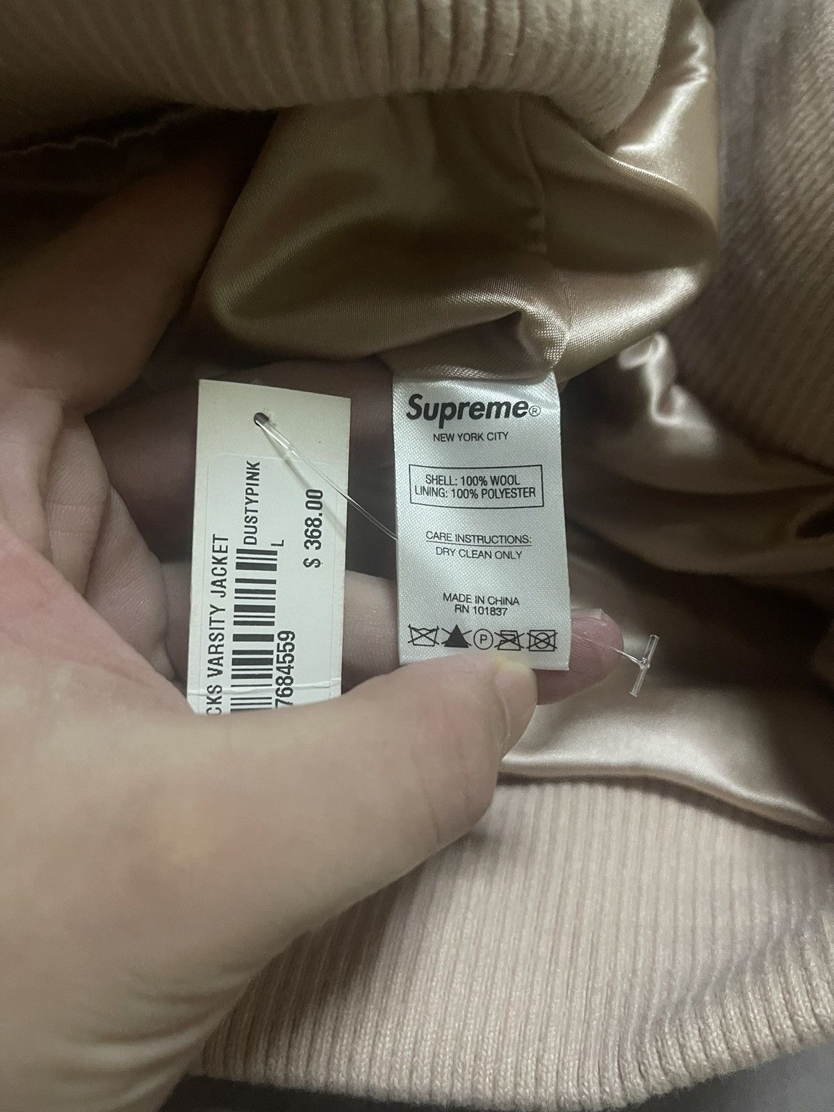 Supreme Supreme Jamie Reid it's all bollocks varisty jacket pink Size US L / EU 52-54 / 3 - 6 Thumbnail