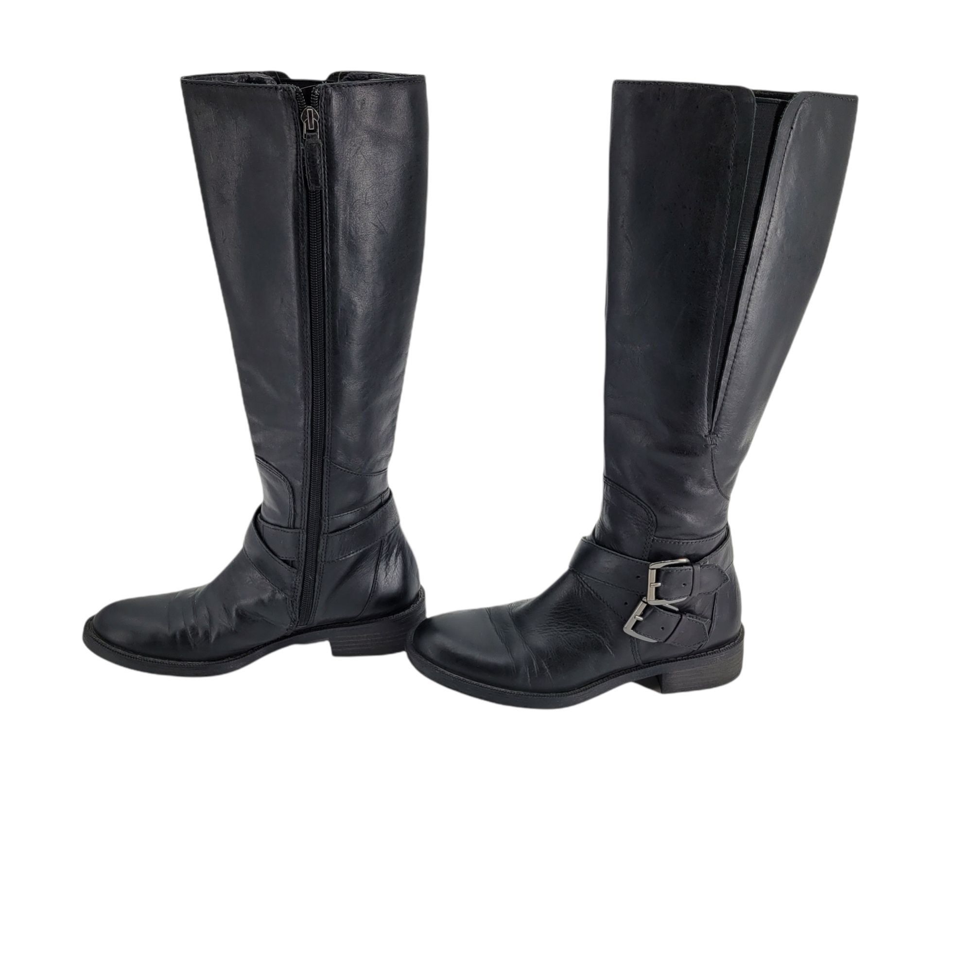 Vintage Enzo Angiolini Black Leather Riding Boots Sz 7 Tall Equestri Size US 7 / IT 37 - 5 Thumbnail