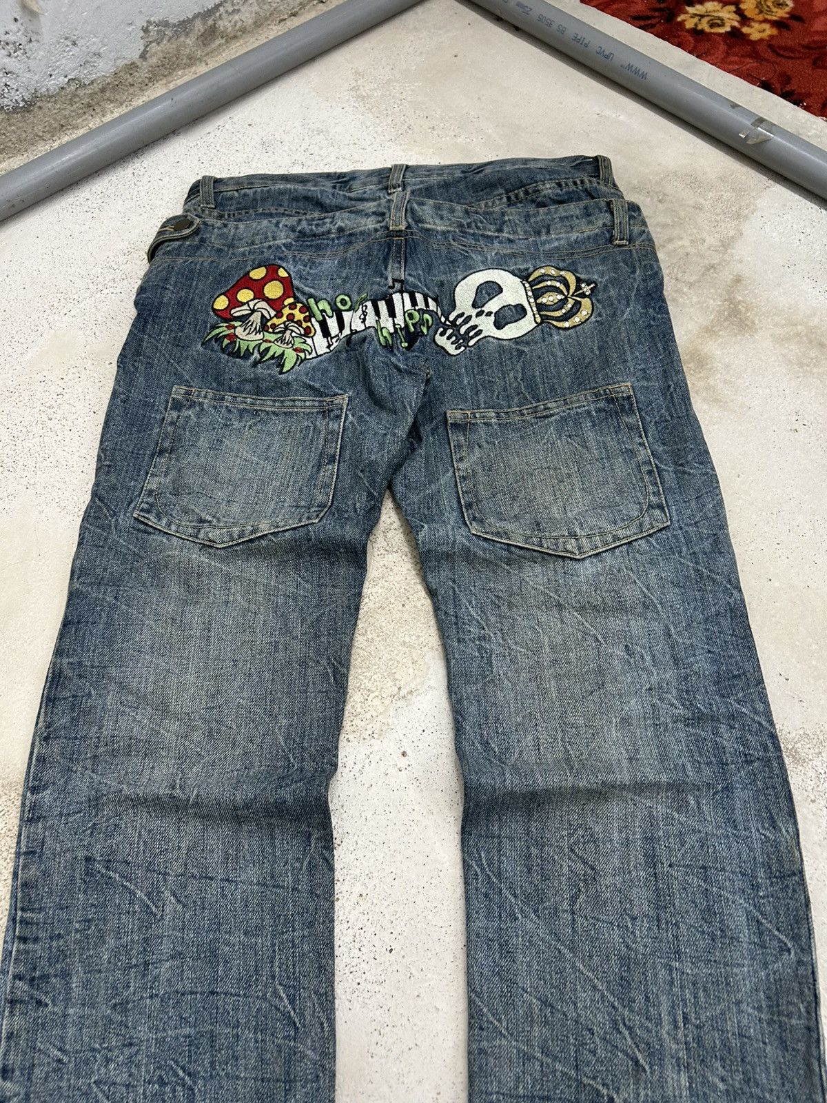 GOSTAR DE FUGA Vintage Funky Fruit Double Waist Distressed Embroidery Size US 32 / EU 48 - 6 Thumbnail
