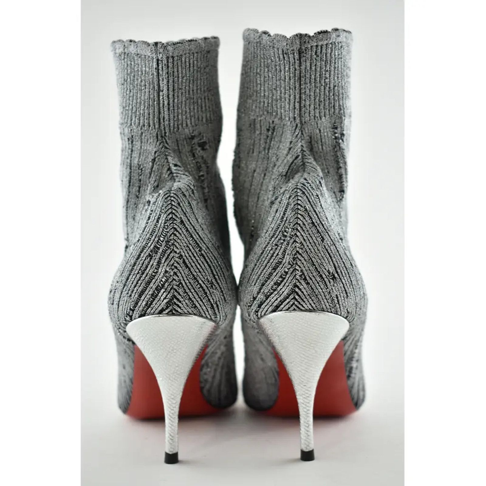 Christian Louboutin Christian Louboutin Sandrine 80 Silver Stretch Sock Kitten Size US 6 / IT 36 - 10 Thumbnail