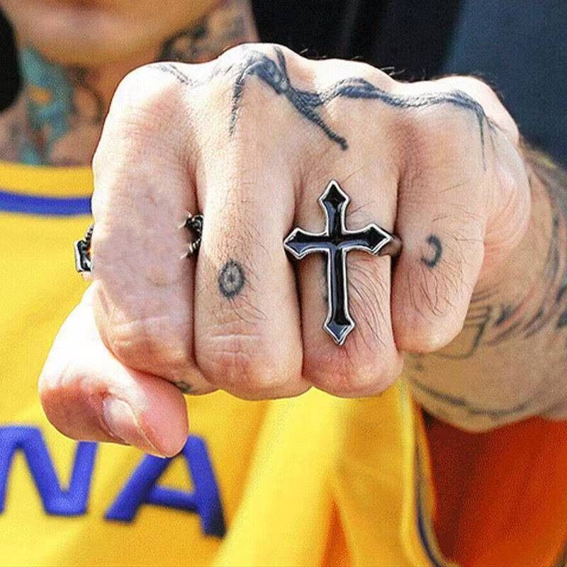Jewelry Men's Retro Open Cross Ring Size ONE SIZE - 3 Thumbnail
