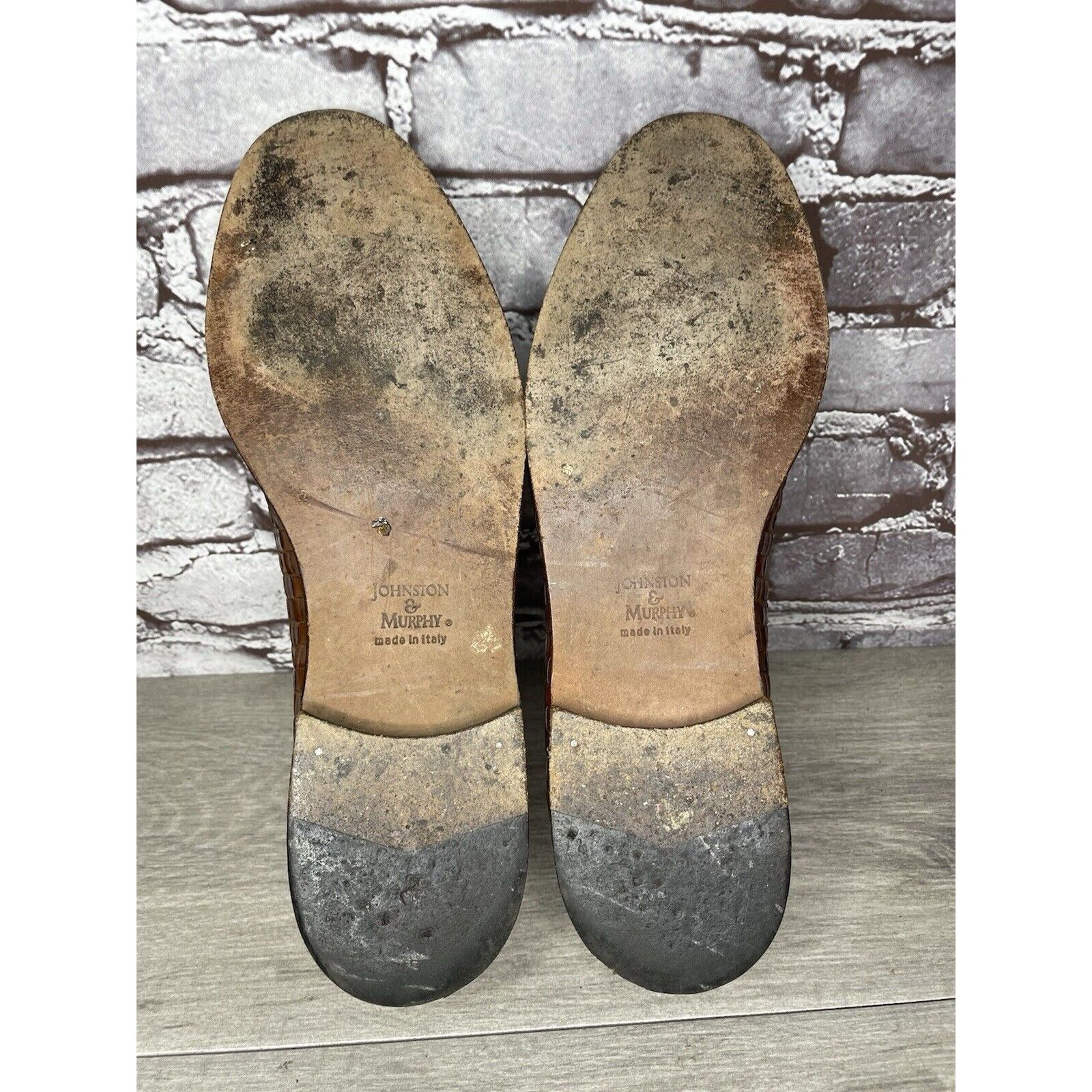 Johnston & Murphy Johnston & Murphy Brown Leather Woven Kiltie Tassel Loafers Size US 12 / EU 45 - 13 Thumbnail