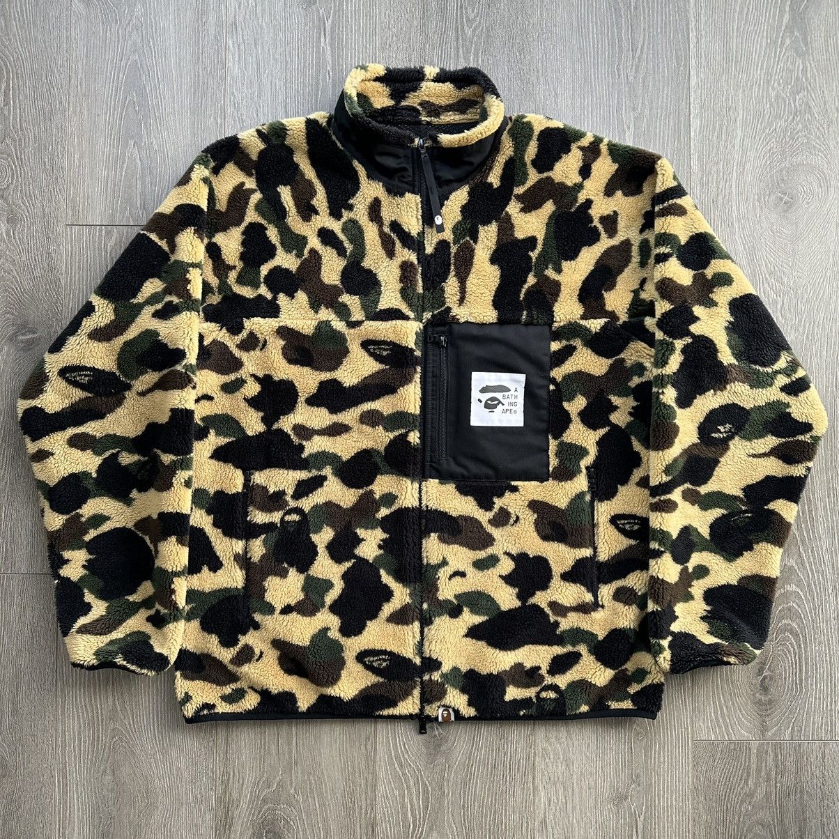 image of Bape Camo Boa Jacket in Yellow Camo, Men's (Size XL)