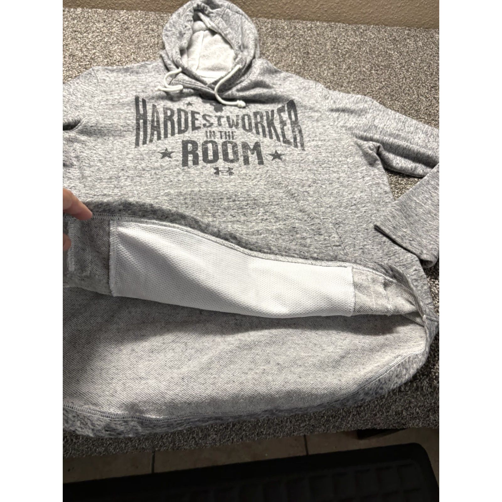 Under Armour Under Armour Project Rock Hoodie Mens Large Gray Terry Loose Sweatshirt Size US L / EU 52-54 / 3 - 4 Thumbnail