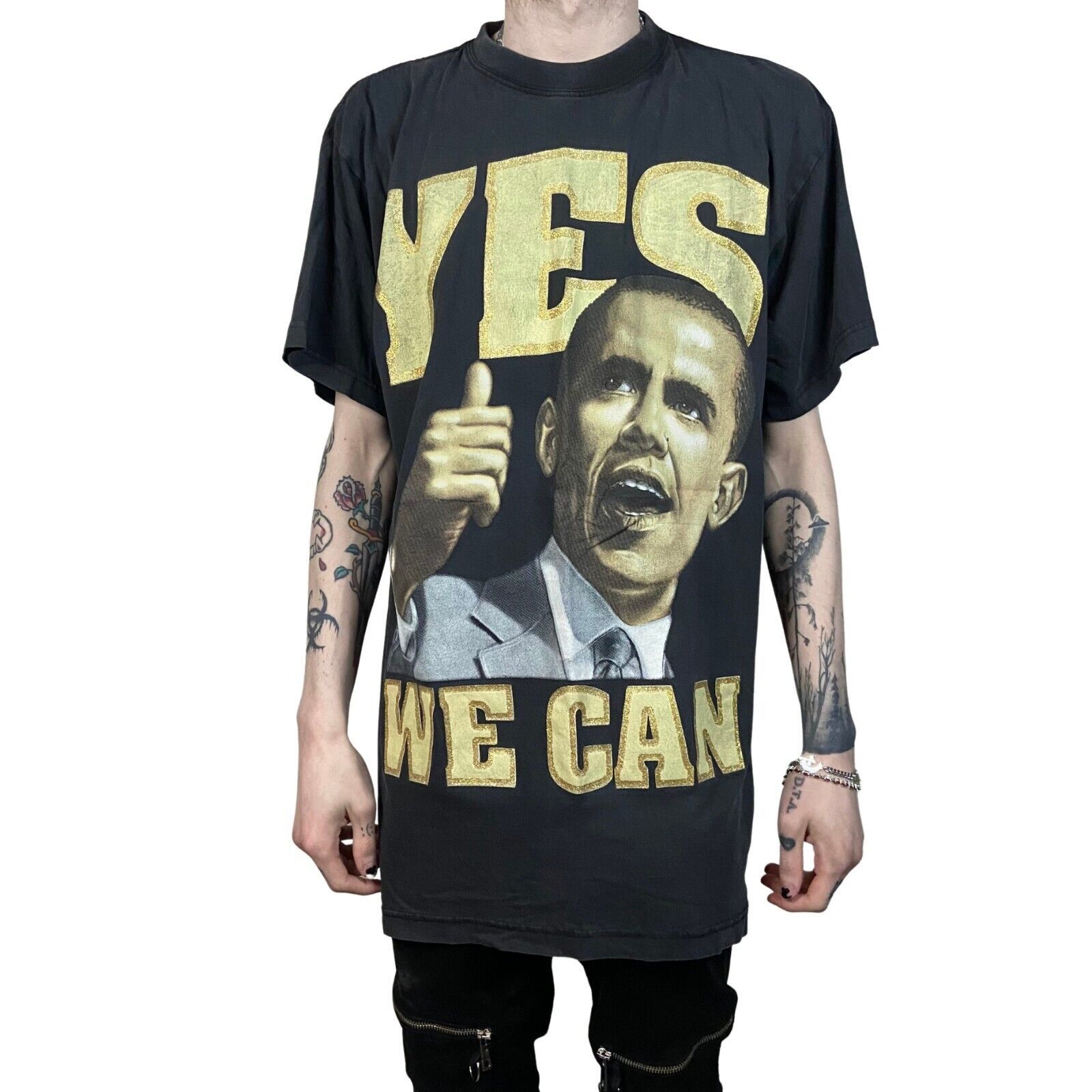 Vintage 2008 VINTAGE OBAMA YES WE CAN INAUGURATION TEE T-SHIRT Size US M / EU 48-50 / 2 - 1 Thumbnail