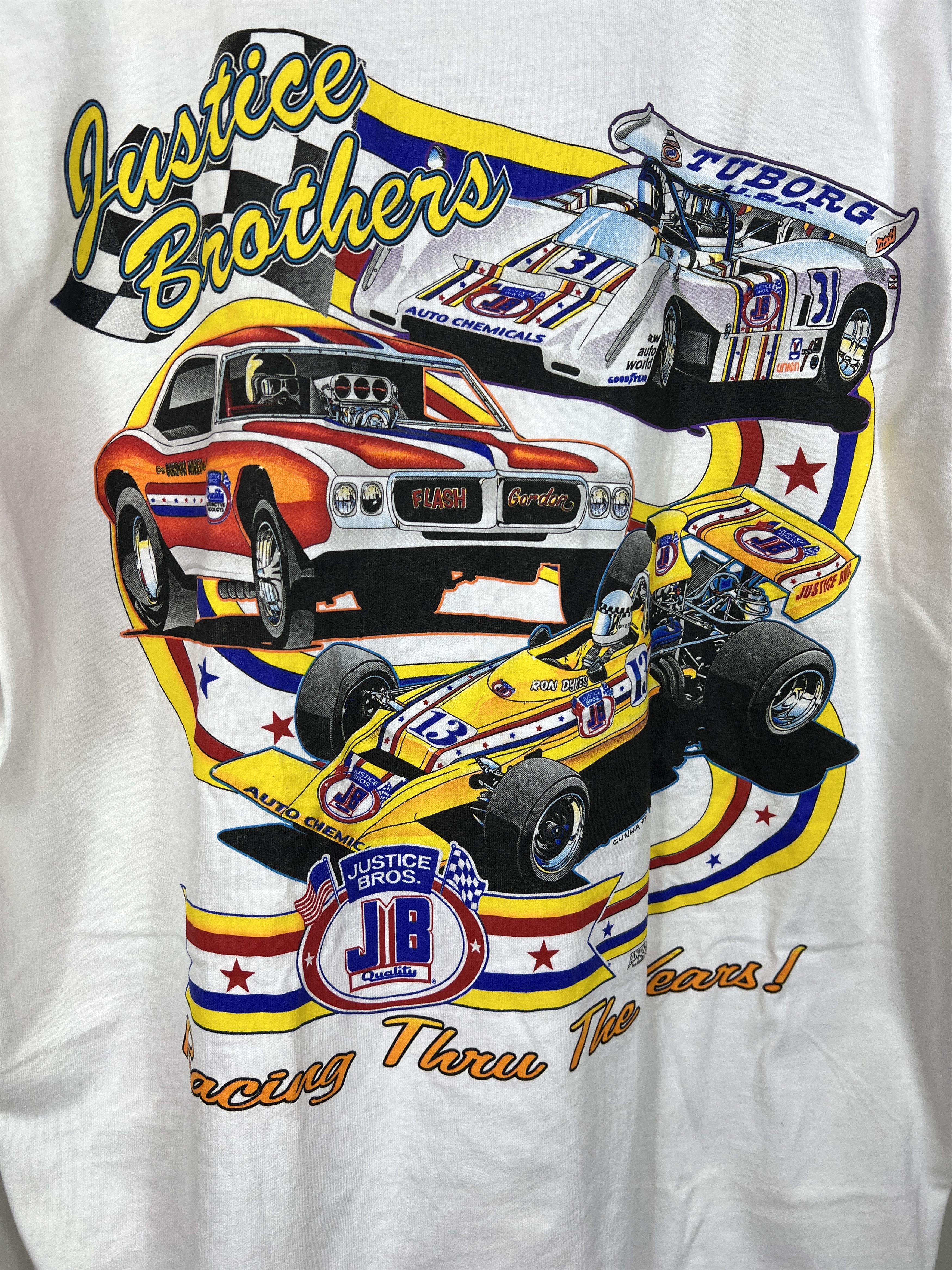 Other VINTAGE RACING JUSTICE BROTHERS 90S T SHIRT Size US XL / EU 56 / 4 - 2 Thumbnail