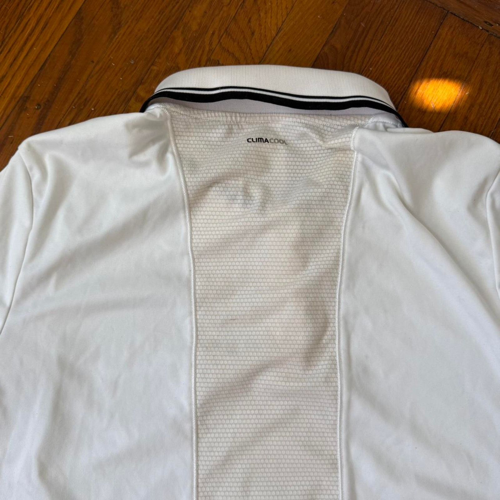 Adidas ✿ ⋆ 𓆩♡𓆪 Adidas White Stripe Polo Top 𓆩♡𓆪 ⋆ ✿ Size L / US 10 / IT 46 - 6 Thumbnail