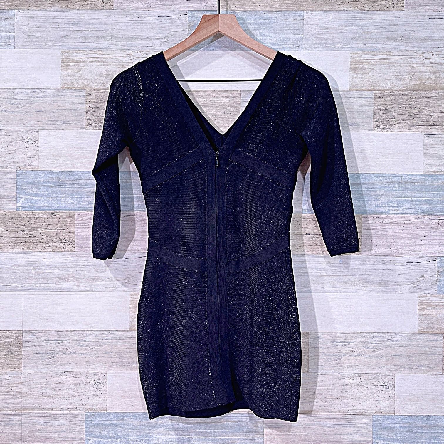 Bcbgmaxazria BEBE Glitter Bandage Bodycon Dress Black Womens Small Size S / US 4 / IT 40 - 3 Thumbnail