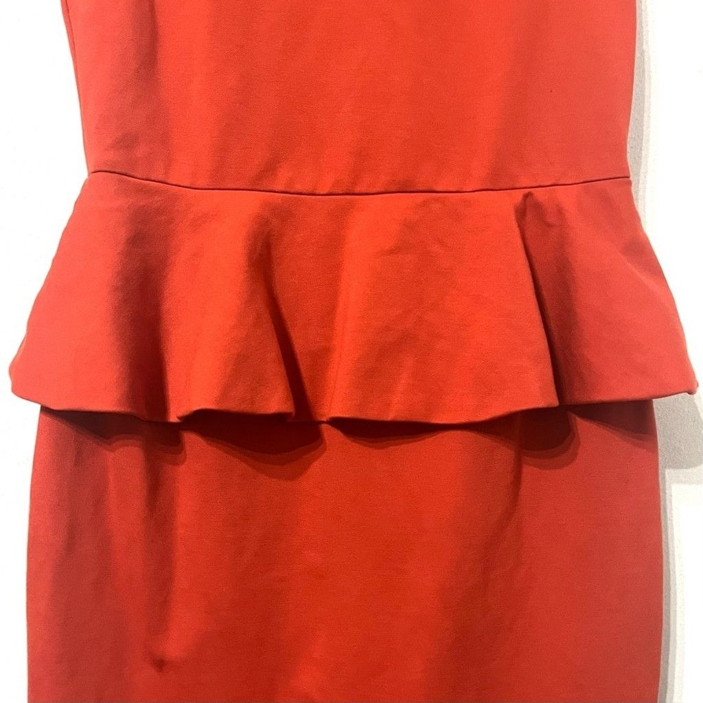 Alice + Olivia ALICE + OLIVIA Victoria Peplum Orange Bodycon Mini Dress Size L / US 10 / IT 46 - 3 Thumbnail