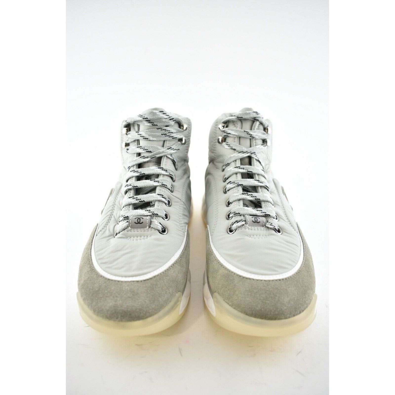 Chanel 19B Platform CC Logo Lace High Top Trainer Sneaker 41 Size US 11 / IT 41 - 6 Thumbnail