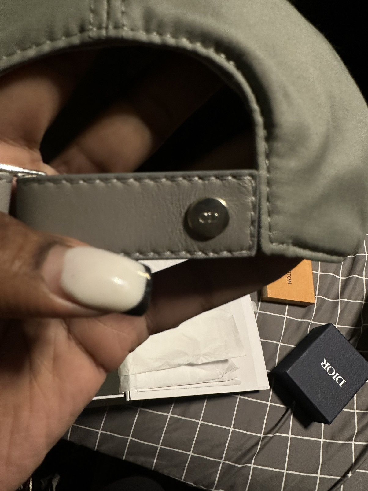 Dior CHRISTIAN DIOR COUTURE CAP GRAY AND FLUORESCENT ORANGE Size ONE SIZE - 13 Thumbnail