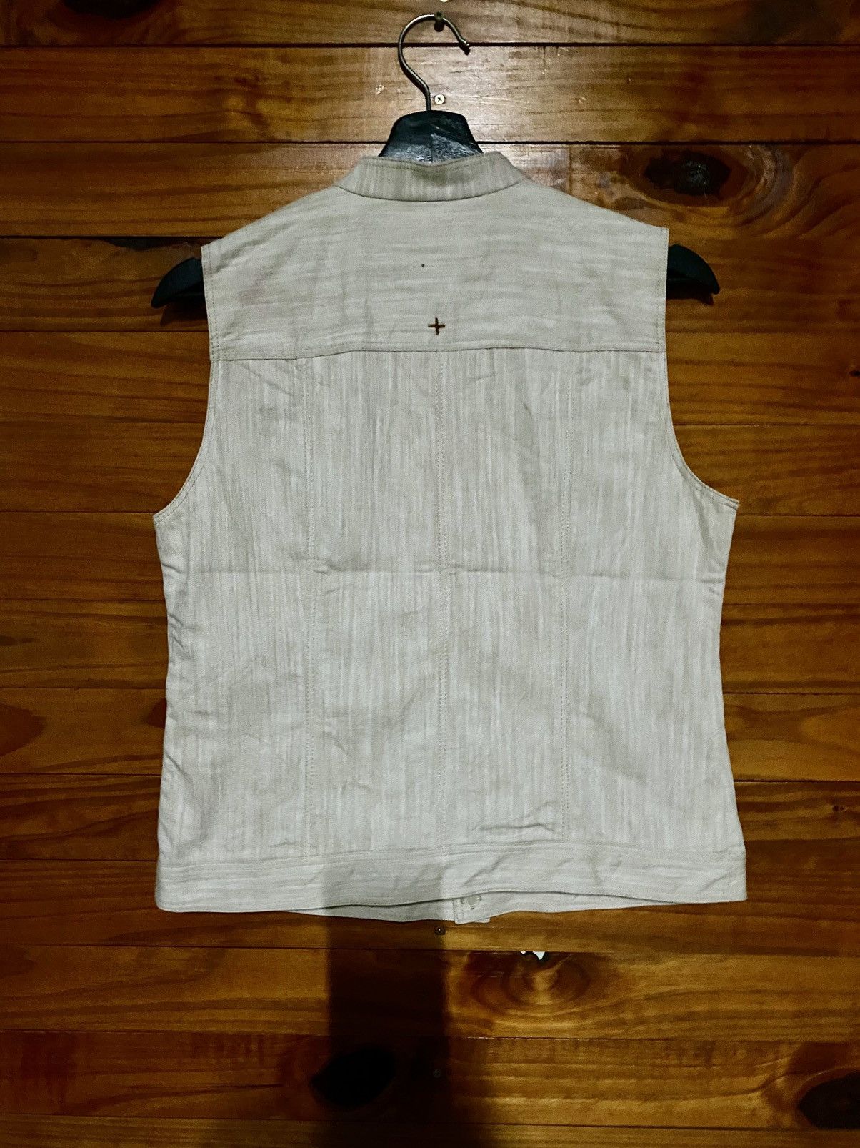 Lancel Vintage Lancel Paris Men’s Sleeveless Zip Vest Beige Cotton Size S / US 4 / IT 40 - 10 Thumbnail
