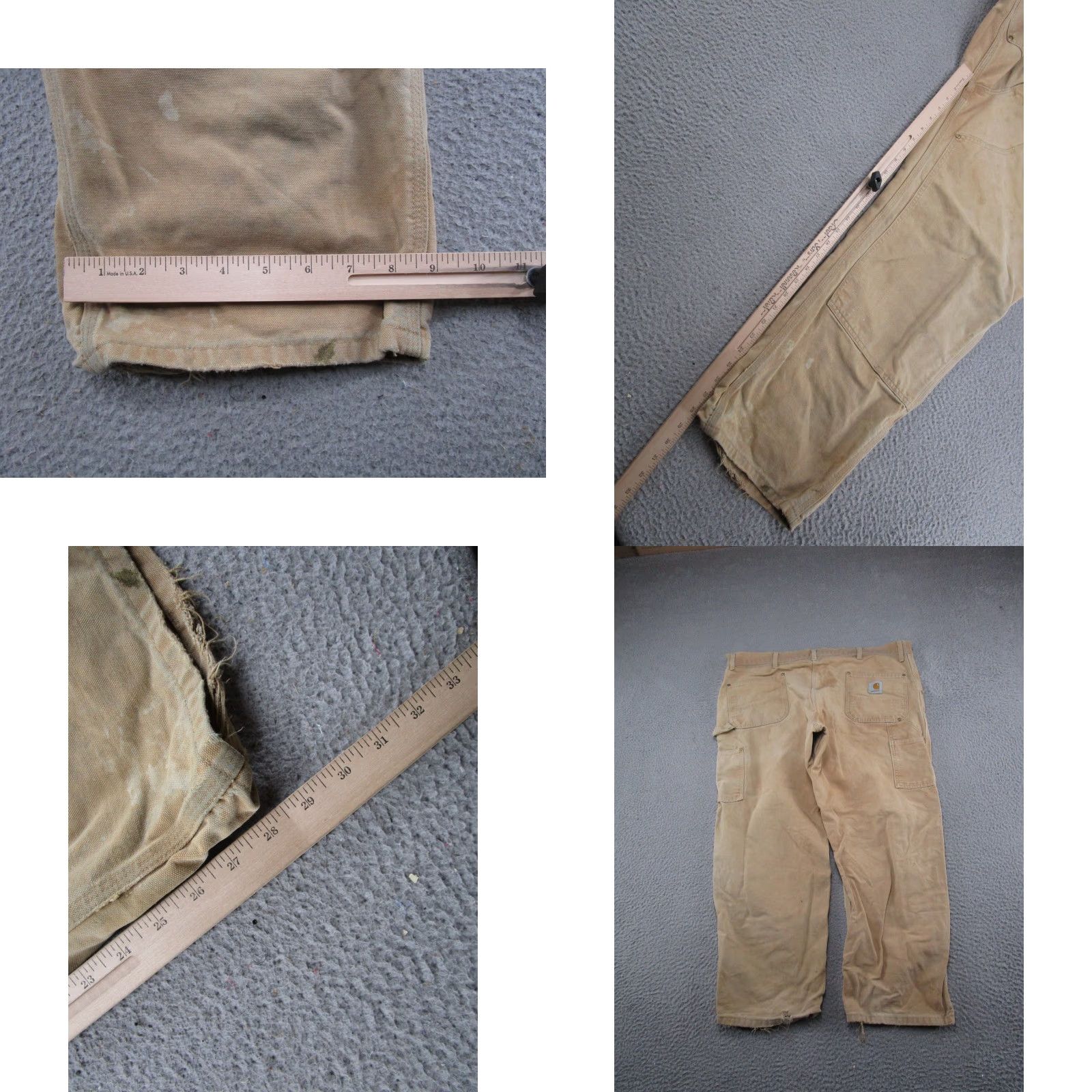 Carhartt VINTAGE Carhartt Pants Workwear Carpenter 90s USA Beige Tan 44x28 5-Pocket Canvas Cotton Mens Jeans/Carpenter Style Size US 44 / EU 60 - 8 Thumbnail