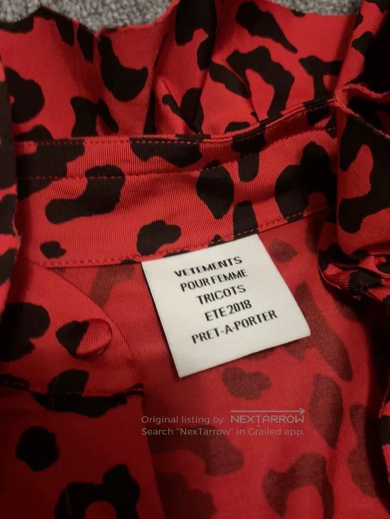 Vetements Vetements Red Leopard Print Shirt Short Size L / US 10 / IT 46 - 4 Thumbnail