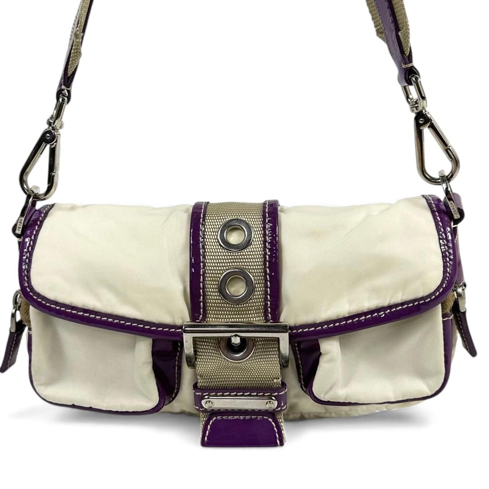 Prada Prada - Shoulder Bag Cream Purple Size ONE SIZE - 2 Thumbnail