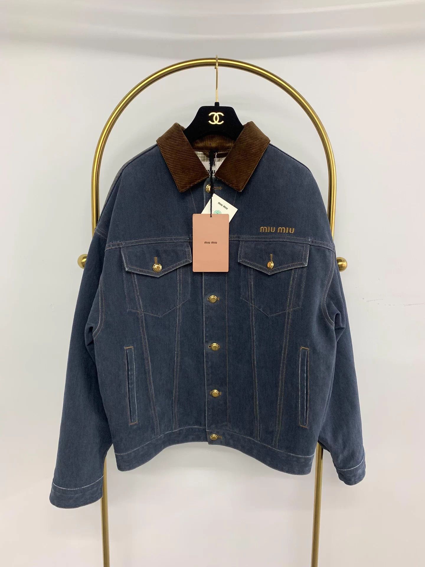 Miu Miu MIU MIU 25FW Padded Collared Denim Jacket 36 NWT Size XS / US 0-2 / IT 36-38 - 1 Thumbnail