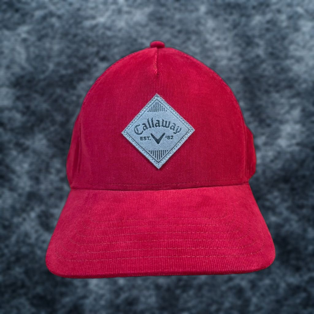 Callaway Callaway Red Corduroy Snapback Hat Adjustable Men Adult Baseball Cap Size ONE SIZE - 1 Thumbnail