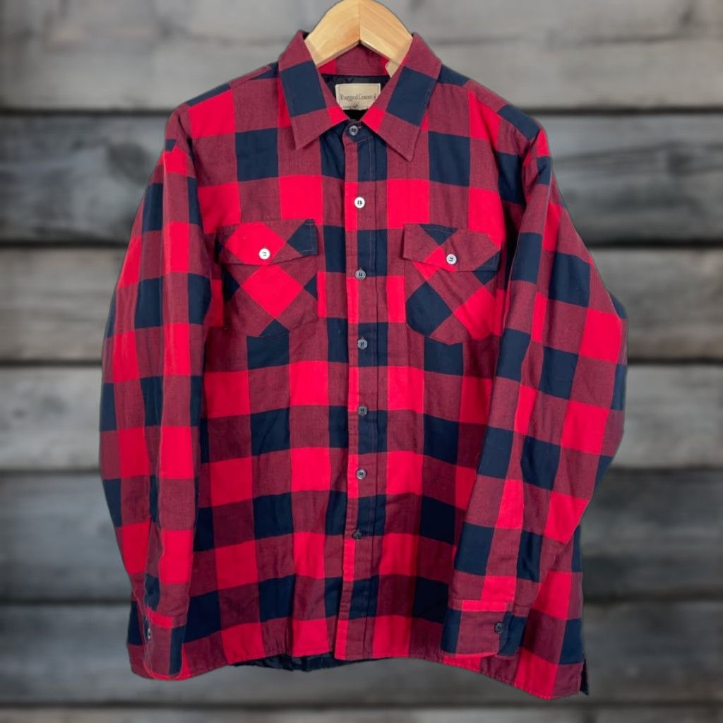 Vintage VINTAGE Campus 80s Quilted Lined Flannel Shirt Jacket XL Red Black Buffalo Plaid Mens Size US XL / EU 56 / 4 - 1 Thumbnail