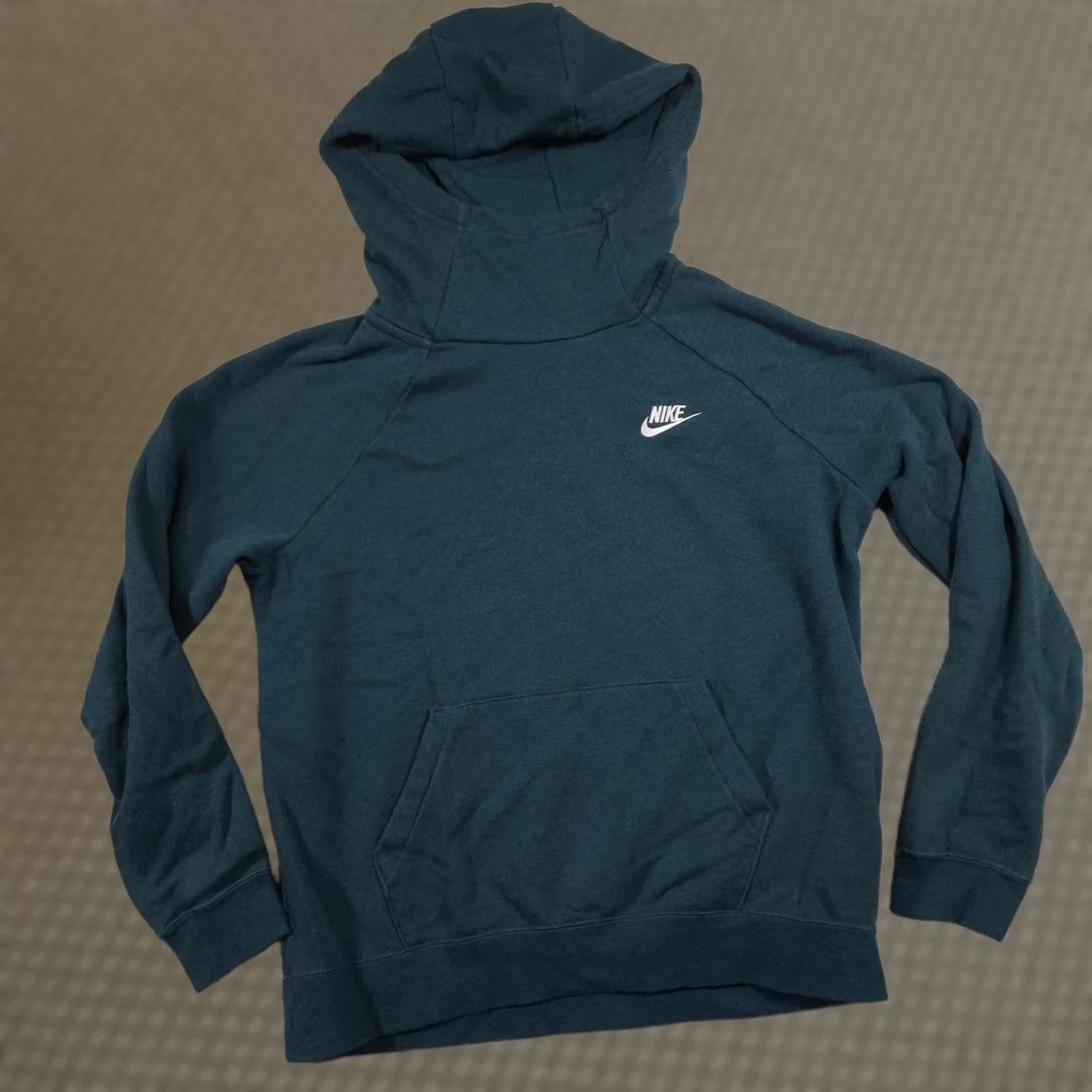 Nike Nike Hoodie Womens Large Green Pullover Fleece Kangaroo Pocket Swoosh Logo Size L / US 10 / IT 46 - 1 Thumbnail