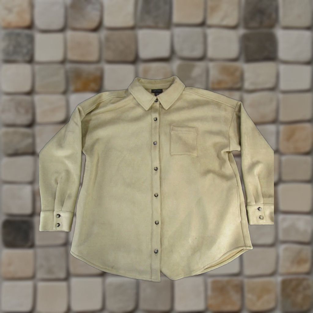 J. Jill J. Jill Shirt Womens Medium Petite Brown Wearever Collection Button-Up Collared Sleeve Long Polyester Solid Size M / US 6-8 / IT 42-44 - 1 Thumbnail