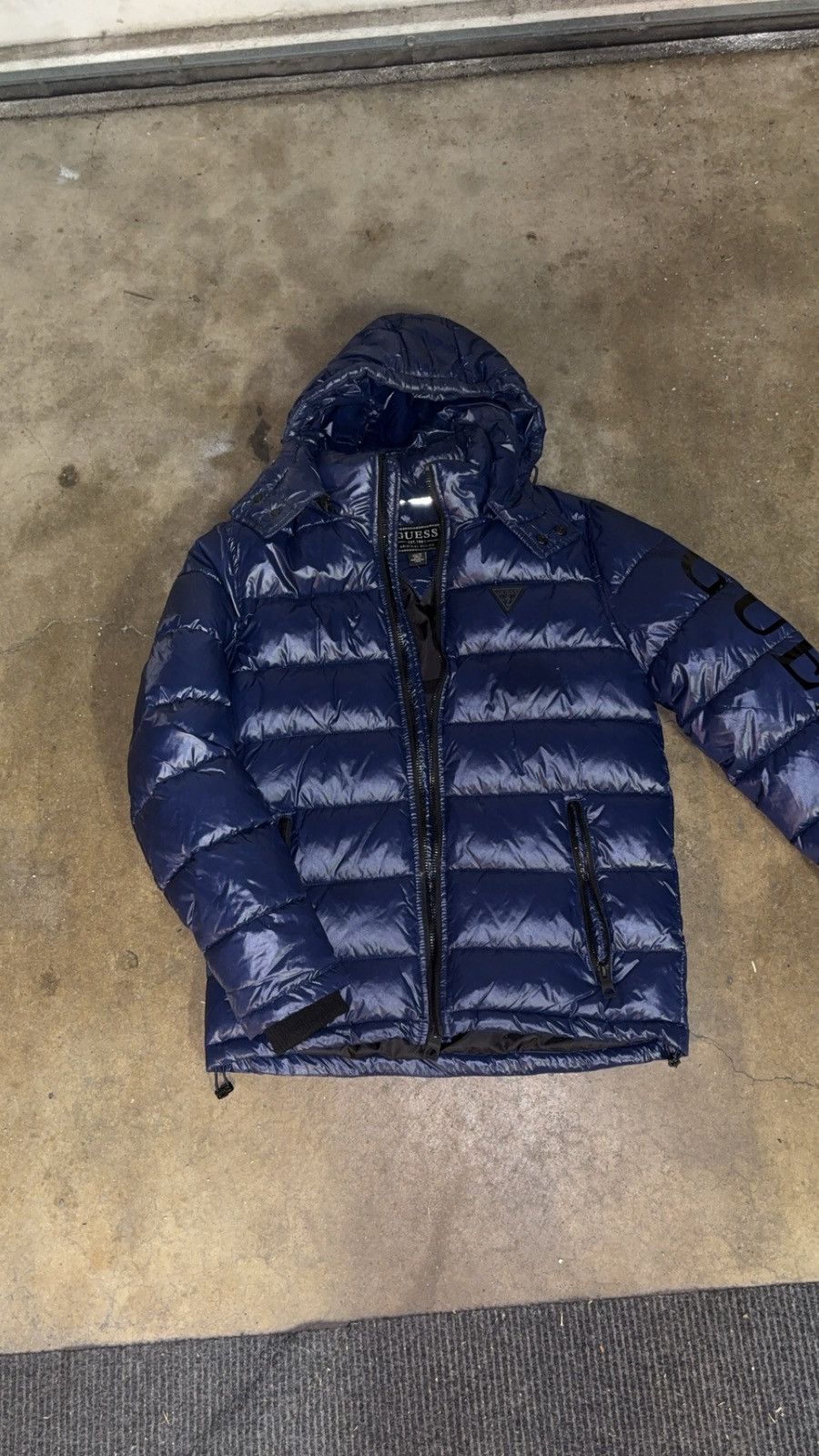 Guess GUESS Blue Puffer Jacket (With Detachable Hood) Size US XS / EU 42 / 0 - 2 Thumbnail