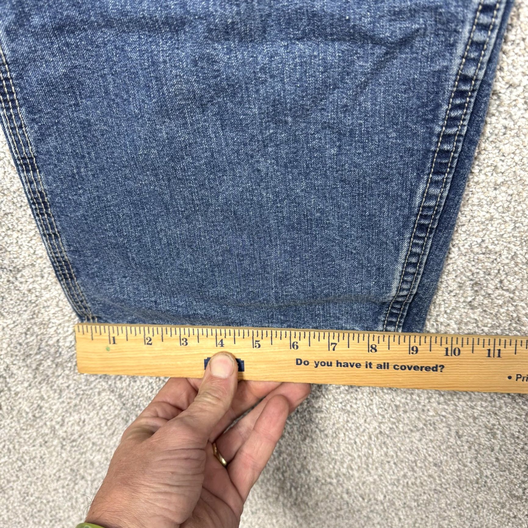 Lee VINTAGE Lee Jeans Mens 44x27 Carpenter Workwear Denim Blue Waist 44 Inseam 27in Pockets Zip Fly Mens Size US 44 / EU 60 - 4 Thumbnail