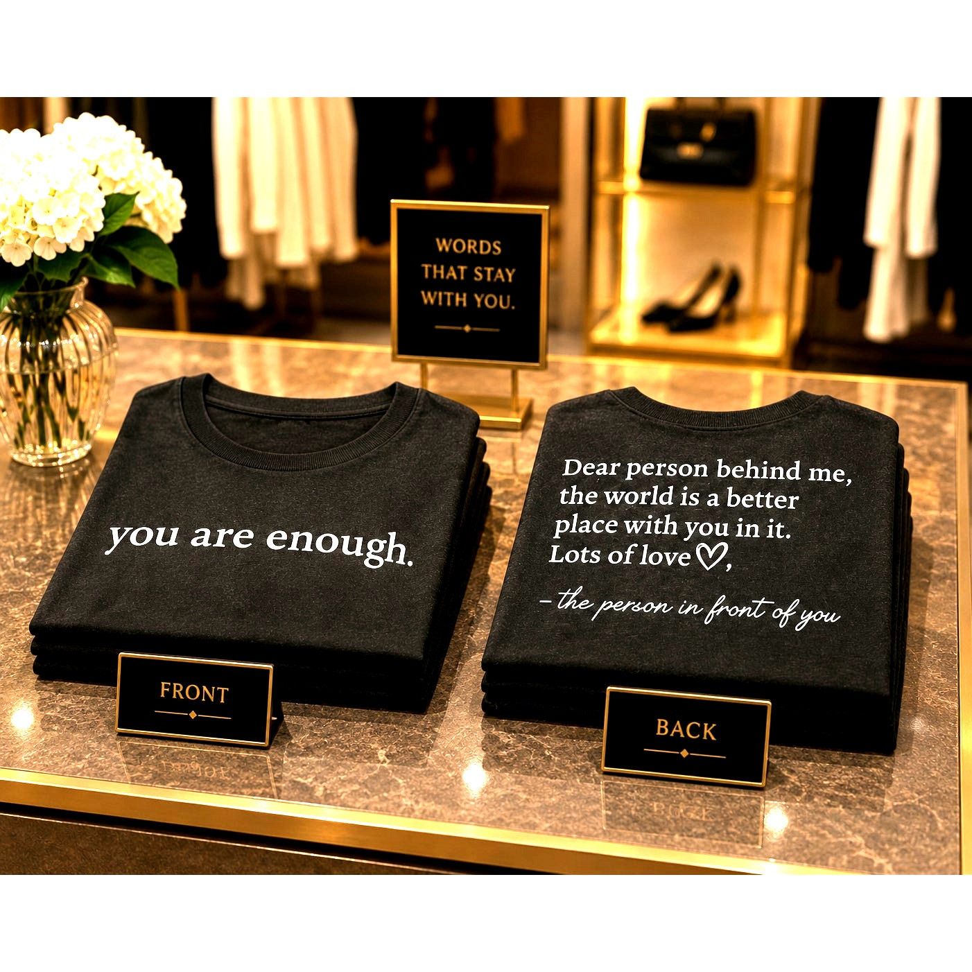 Other You Are Enough T-Shirt w/Note on the Back Deep Grey 12 Size XL / US 12-14 / IT 48-50 - 1 Thumbnail