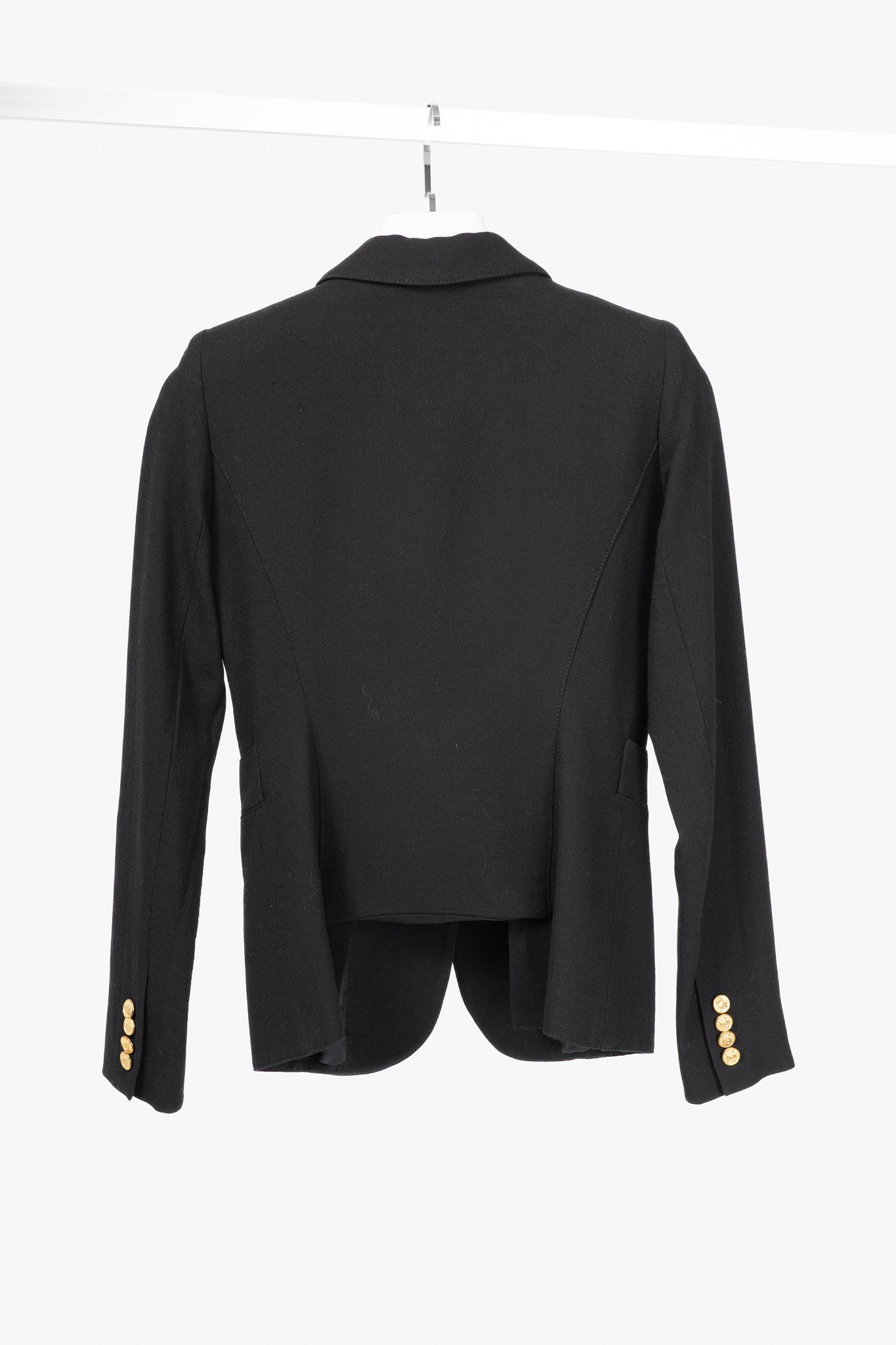 SMYTHE Smythe Duchess Black Single-Breasted Wool Blazer Size S / US 4 / IT 40 - 2 Thumbnail