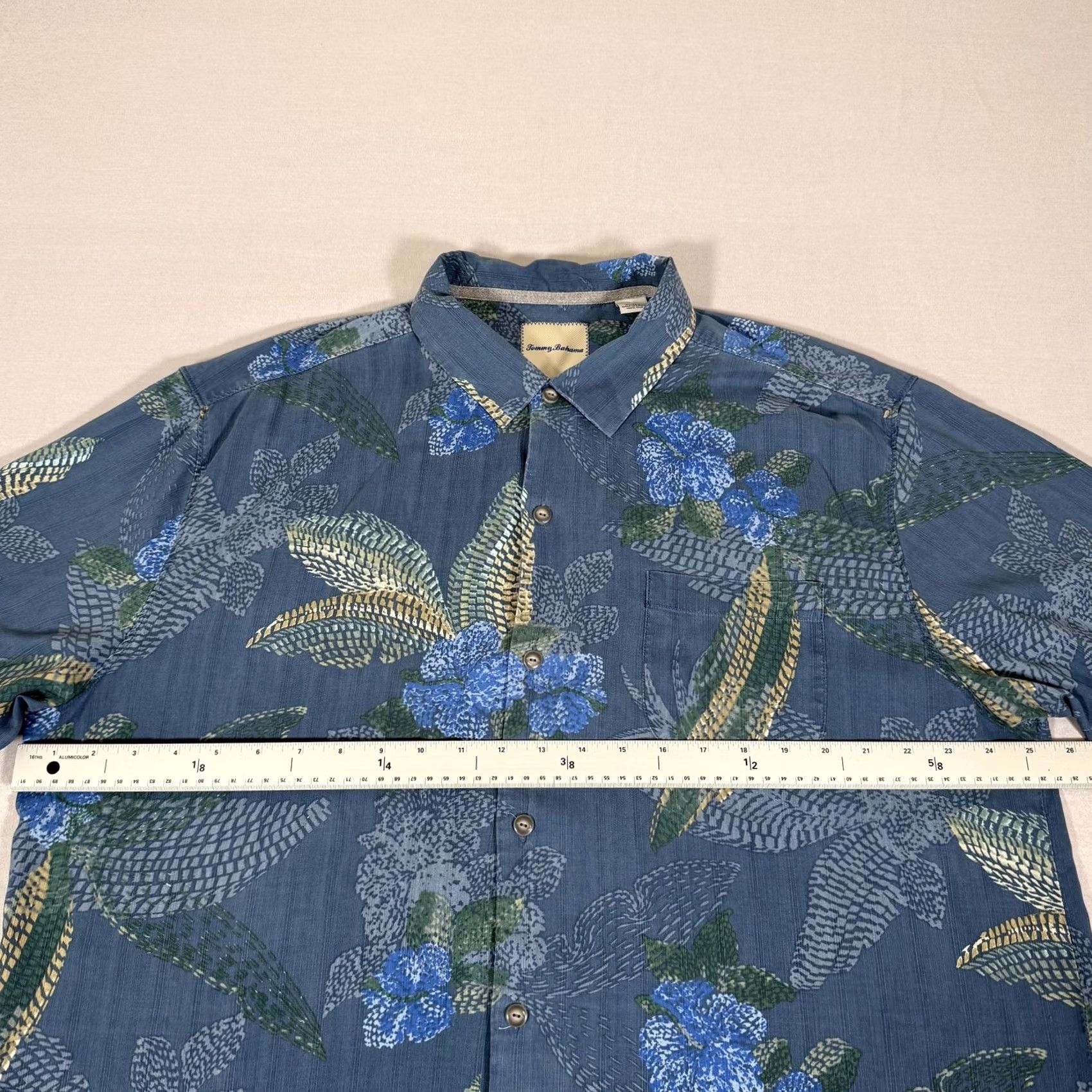 Tommy Bahama Tommy Bahama Shirt Mens XL Blue Floral Hawaiian Silk Button Up Ocean Beach Shirt Size US XL / EU 56 / 4 - 4 Thumbnail