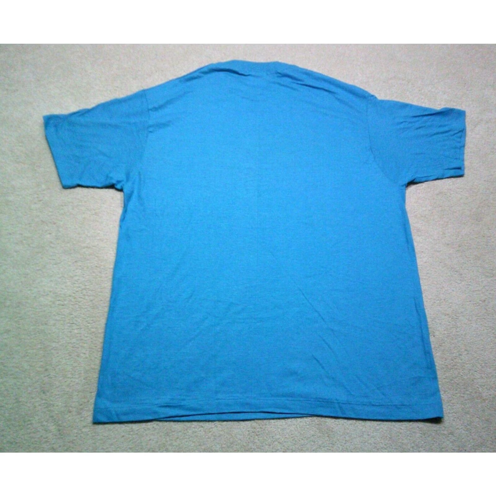Hanes VINTAGE 80s Hanes Beefy-T T-Shirt Mens XL Blue Short Sleeve Crew Neck Size US XL / EU 56 / 4 - 2 Thumbnail