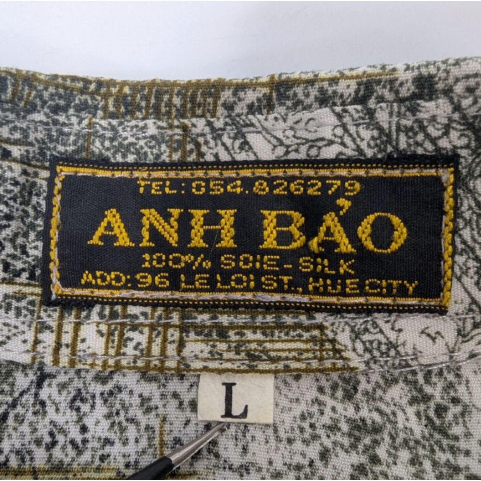 Vintage ANH BAO Silk Button Shirt Short Sleeve Abstract Geometic Size Mens L Beachy Shirt (Button-Up) Casual Workwear Size US L / EU 52-54 / 3 - 7 Thumbnail