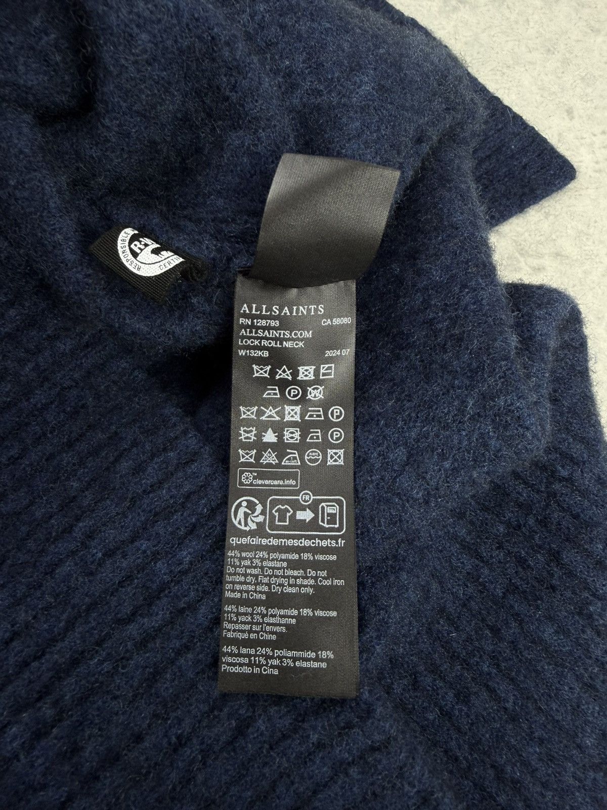 Allsaints AllSaints Lock Roll Neck Wool Yak Sweater Size S Size S / US 4 / IT 40 - 9 Thumbnail