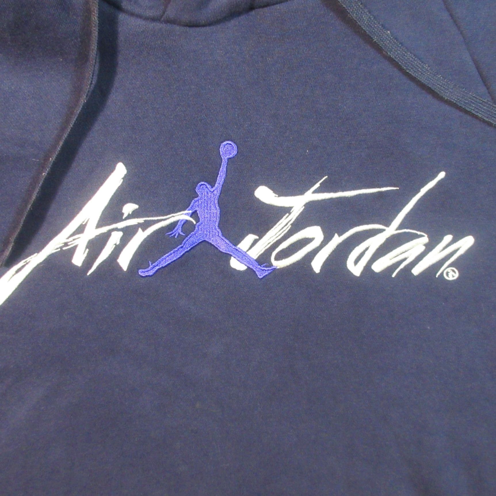 Jordan Brand Nike Air Jordan Hoodie Mens M Navy Hooded Sweatshirt Jumpman Print Zip Front Round Neck Logo Pullover Fleece Blue Regular Fit Sports USA Men Size US M / EU 48-50 / 2 - 4 Thumbnail