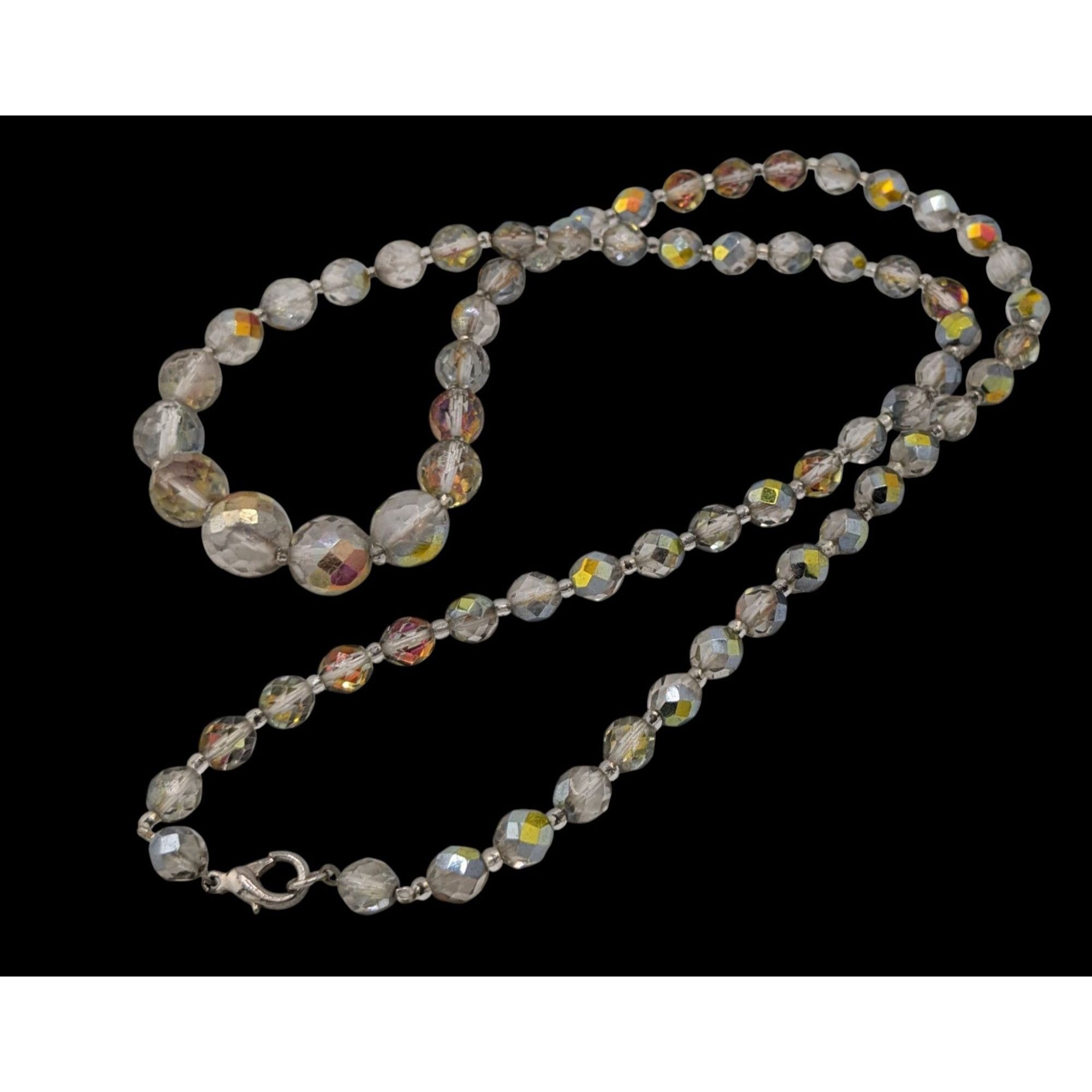 Other Vintage Aurora Borealis Faceted Crystal Bead Necklace Size ONE SIZE - 2 Thumbnail