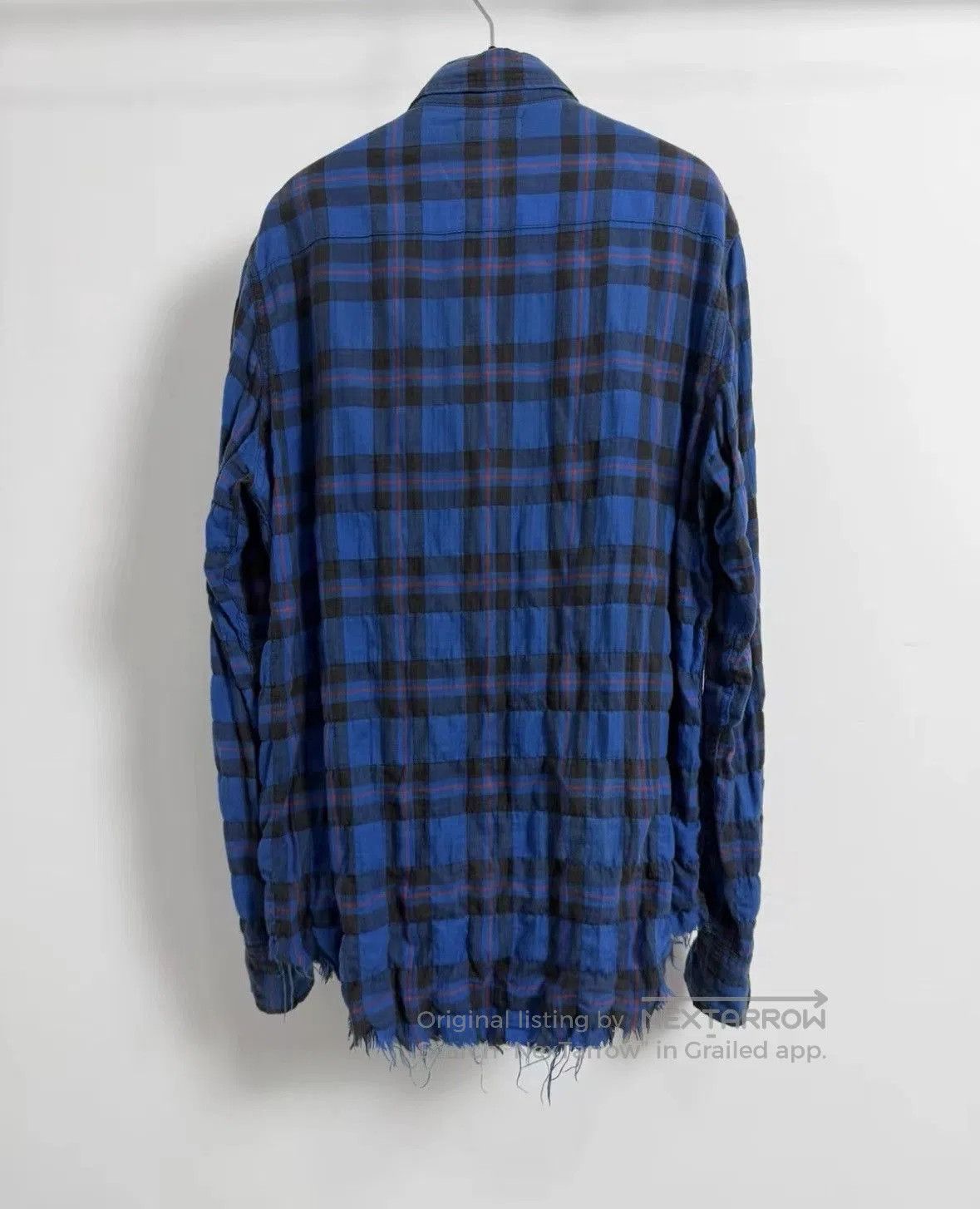 Saint Laurent Paris Saint Laurent Klein Blue Flannel Shirt with Fringes. Size US L / EU 52-54 / 3 - 2 Thumbnail