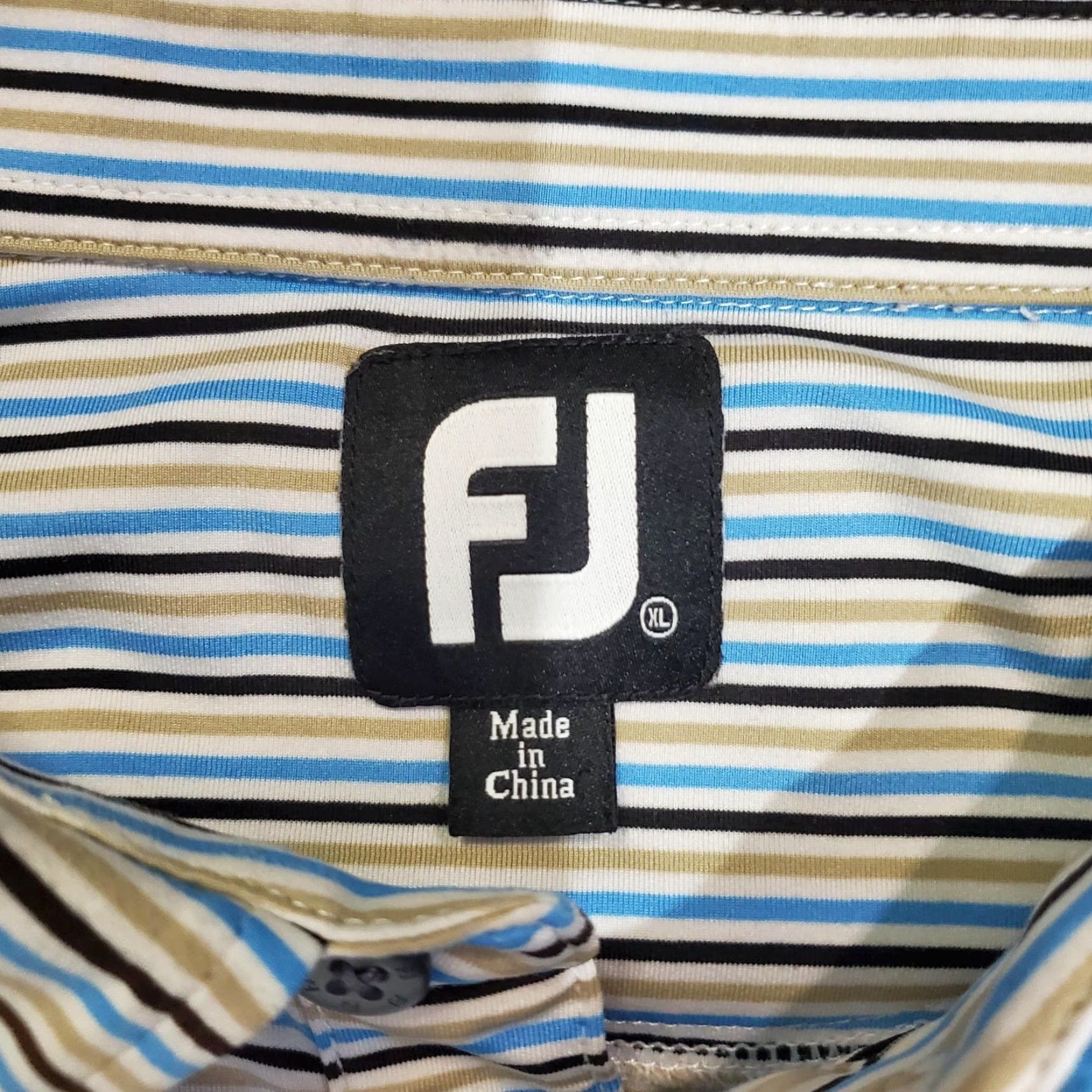 Footjoy FootJoy Polo Shirt Mens XL Striped Golf Performance Lightweight Breathable Moisture Wicking Size US XL / EU 56 / 4 - 3 Thumbnail