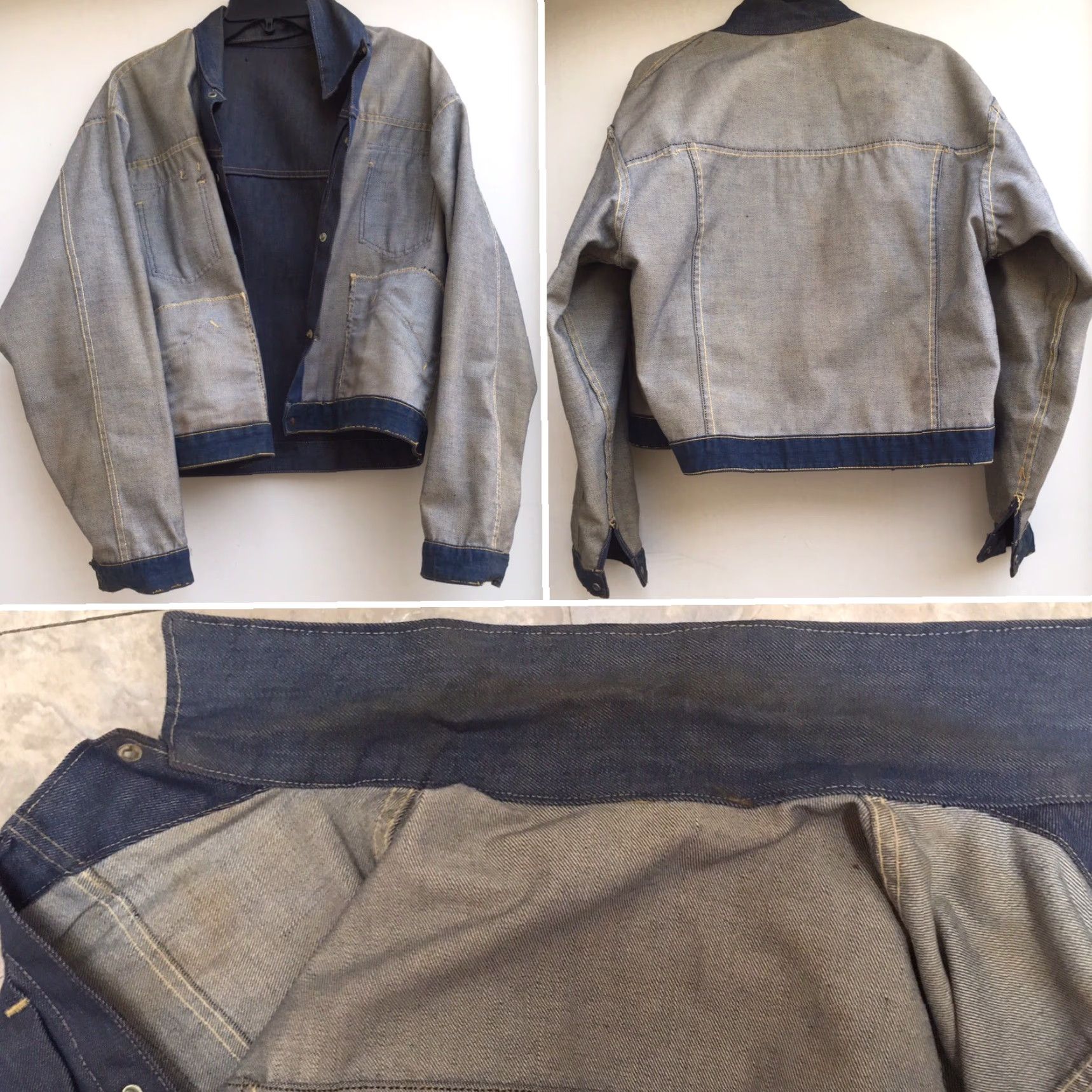 Denime VINTAGE Ranchcraft Denim Jacket Western Jean Jacket Ranch 23 In Pit To Pit Rockabilly Blue Adult L Mens Jacket Size US 33 - 4 Thumbnail