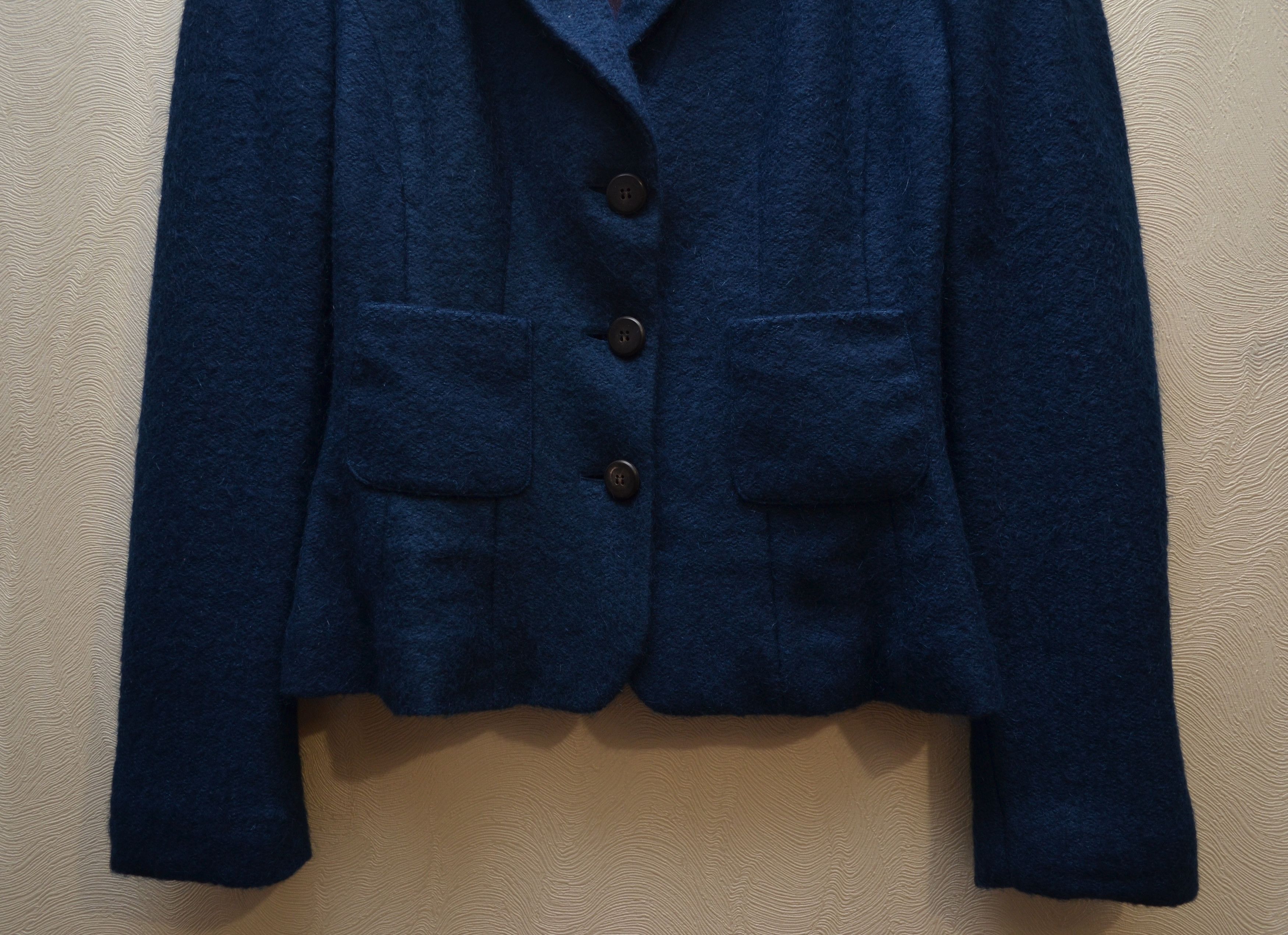 Kenzo Kenzo Jungle Navy Mohair Blend Blazer Jacket Size FR36 / XS Size XS / US 0-2 / IT 36-38 - 3 Thumbnail