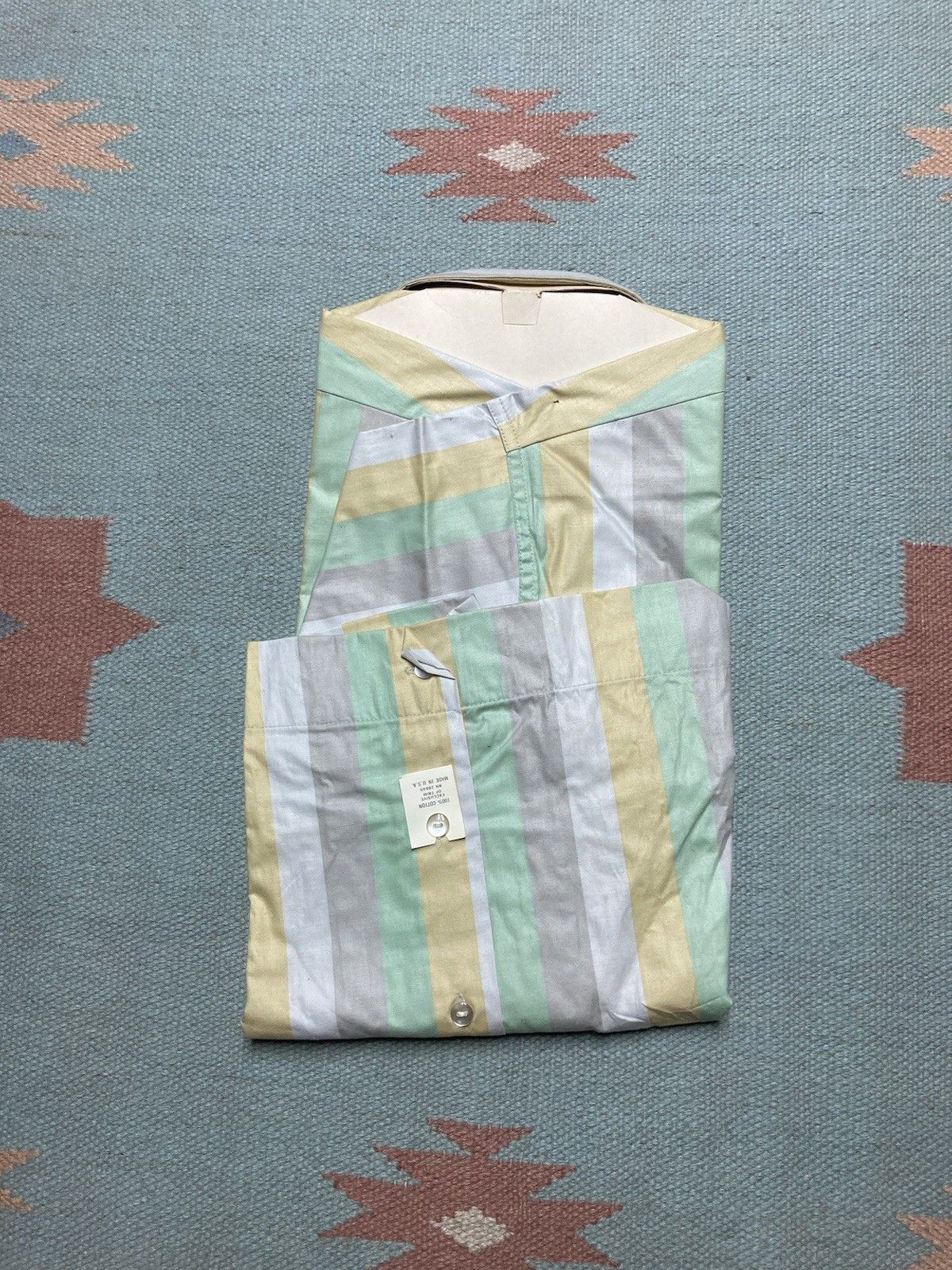 Vintage NEW Vtg 1950s Shirt Jac striped cotton DEADSTOCK men’s large Size US L / EU 52-54 / 3 - 5 Thumbnail