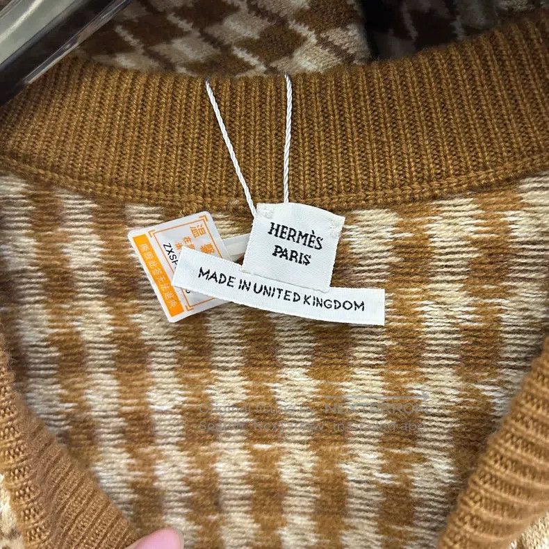 Hermes Hermes Houndstooth Round Neck Long Wool Skirt Size XXS / US 00 / IT 34 - 3 Thumbnail