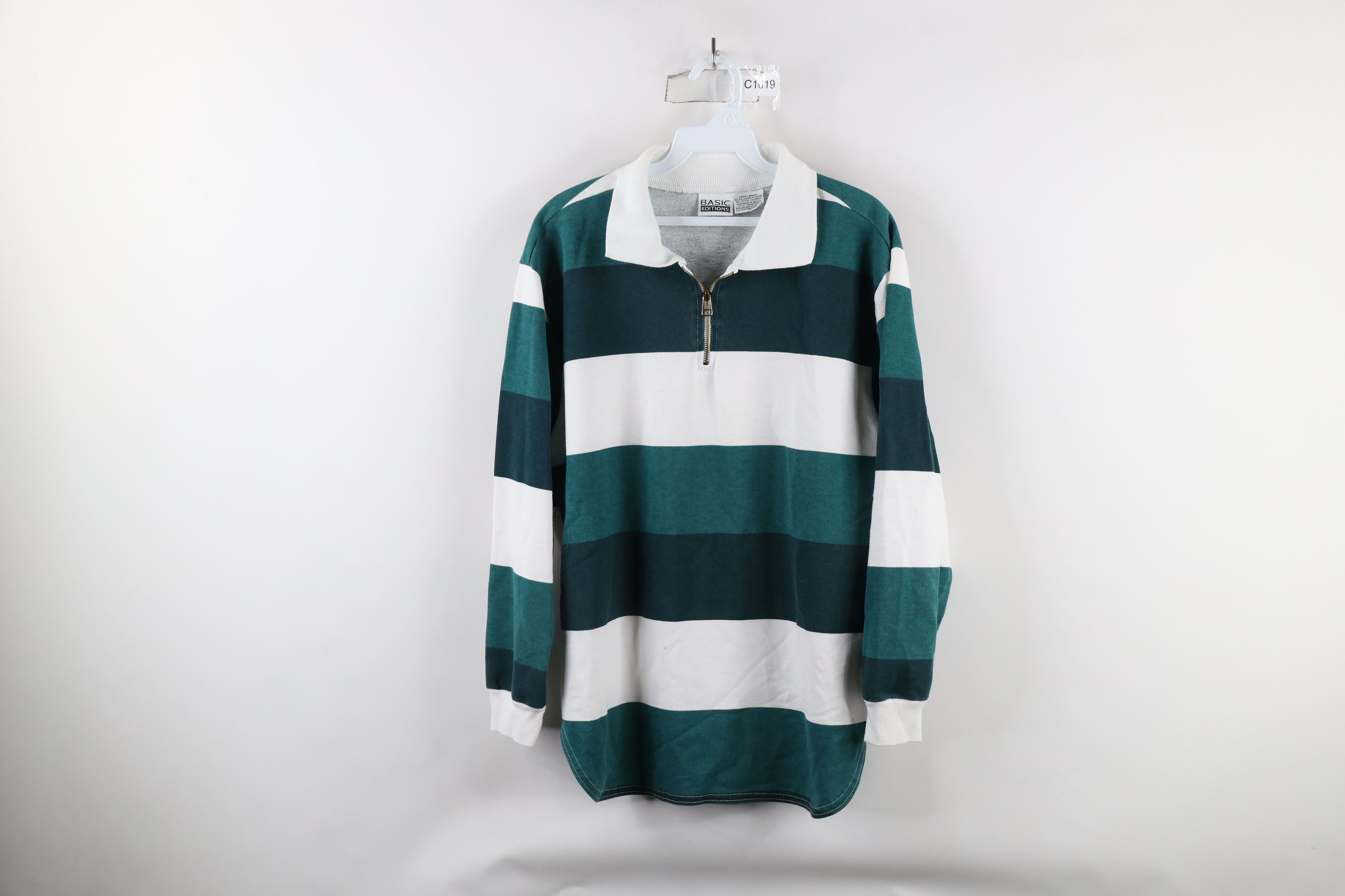 Vintage Vintage 90s Streetwear Half Zip Collared Long Sleeve Polo Size L / US 10 / IT 46 - 1 Thumbnail