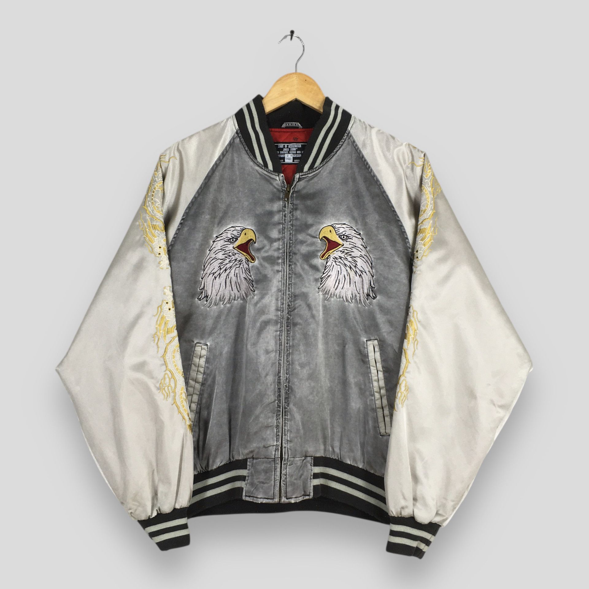 Japanese Brand Vintage 1990s Sukajan Japan Phoenix Eagle Jacket Large Size US L / EU 52-54 / 3 - 1 Thumbnail