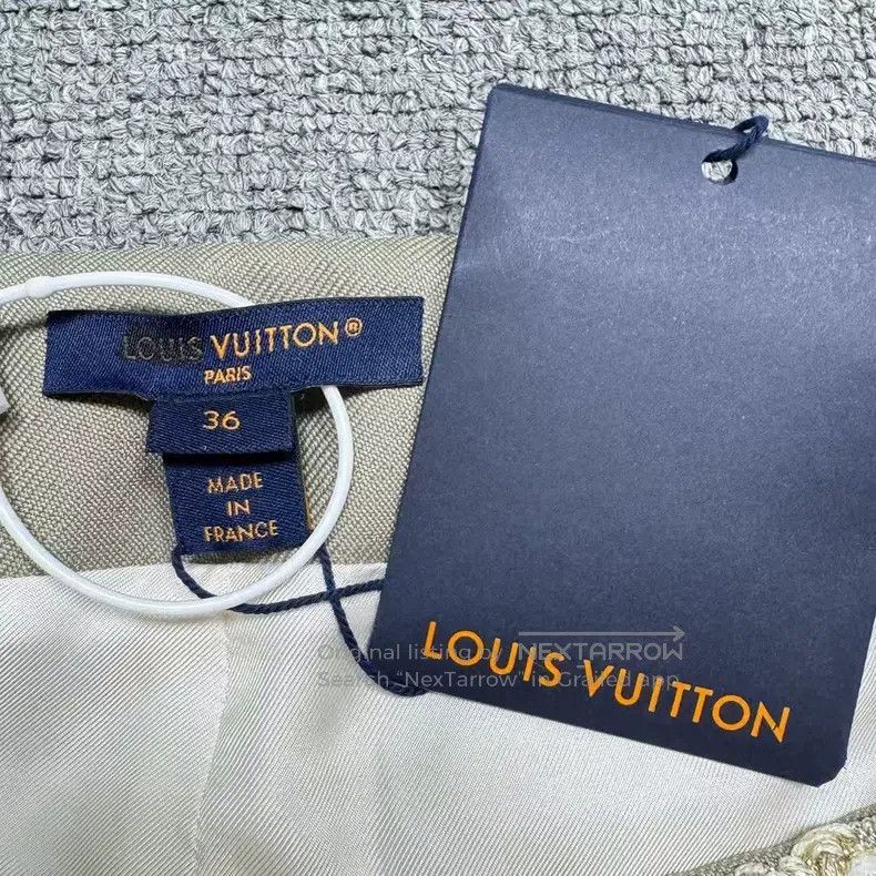 Louis Vuitton Louis Vuitton SS23 Khaki tweed wrap skirt Size 35" - 3 Thumbnail