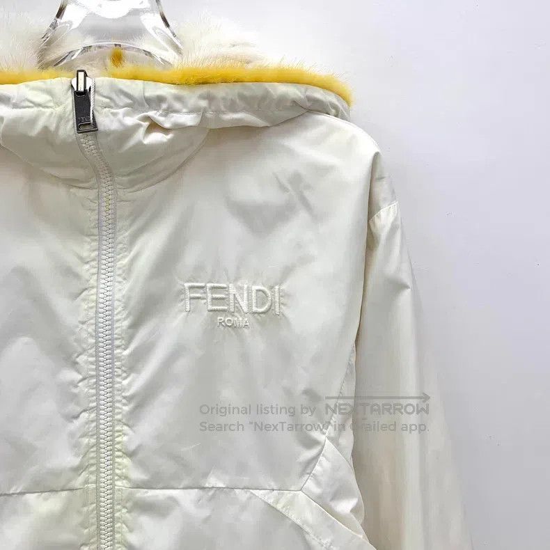 Fendi Fendi White Hooded Zip Long Sleeve Dual-Wear Mink Fur Jack Size XXS / US 00 / IT 34 - 9 Thumbnail