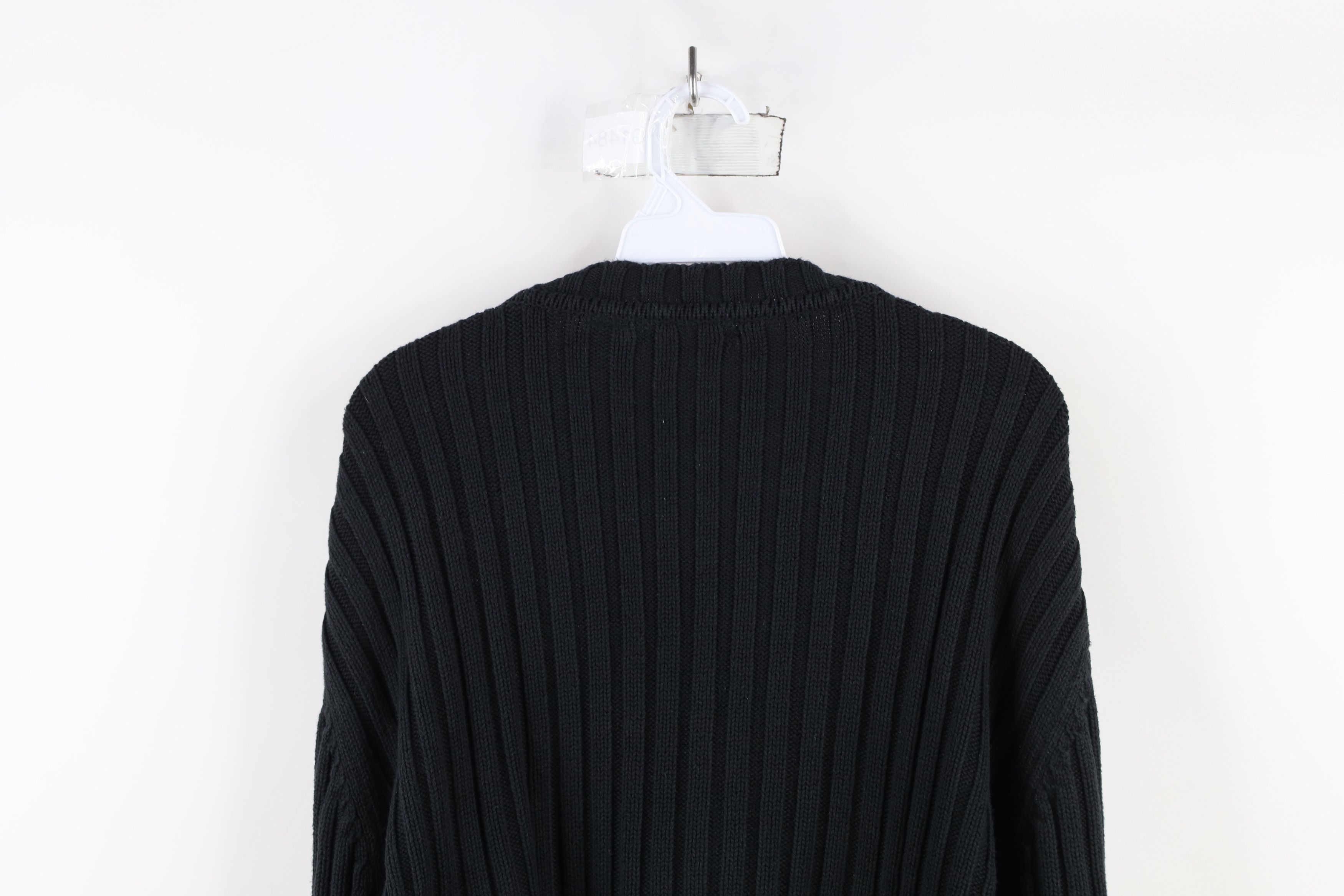 Vintage Vintage 90s Streetwear Heavyweight Ribbed Knit Sweater Black Size US XL / EU 56 / 4 - 11 Thumbnail