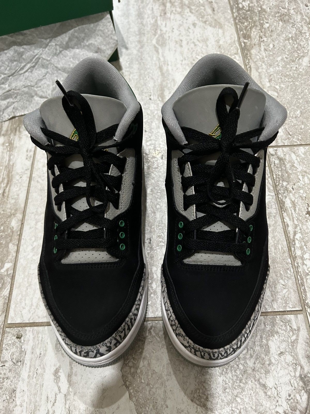 Pre-owned Jordan Nike Jordan 3 'pine Green' Shoes In Black